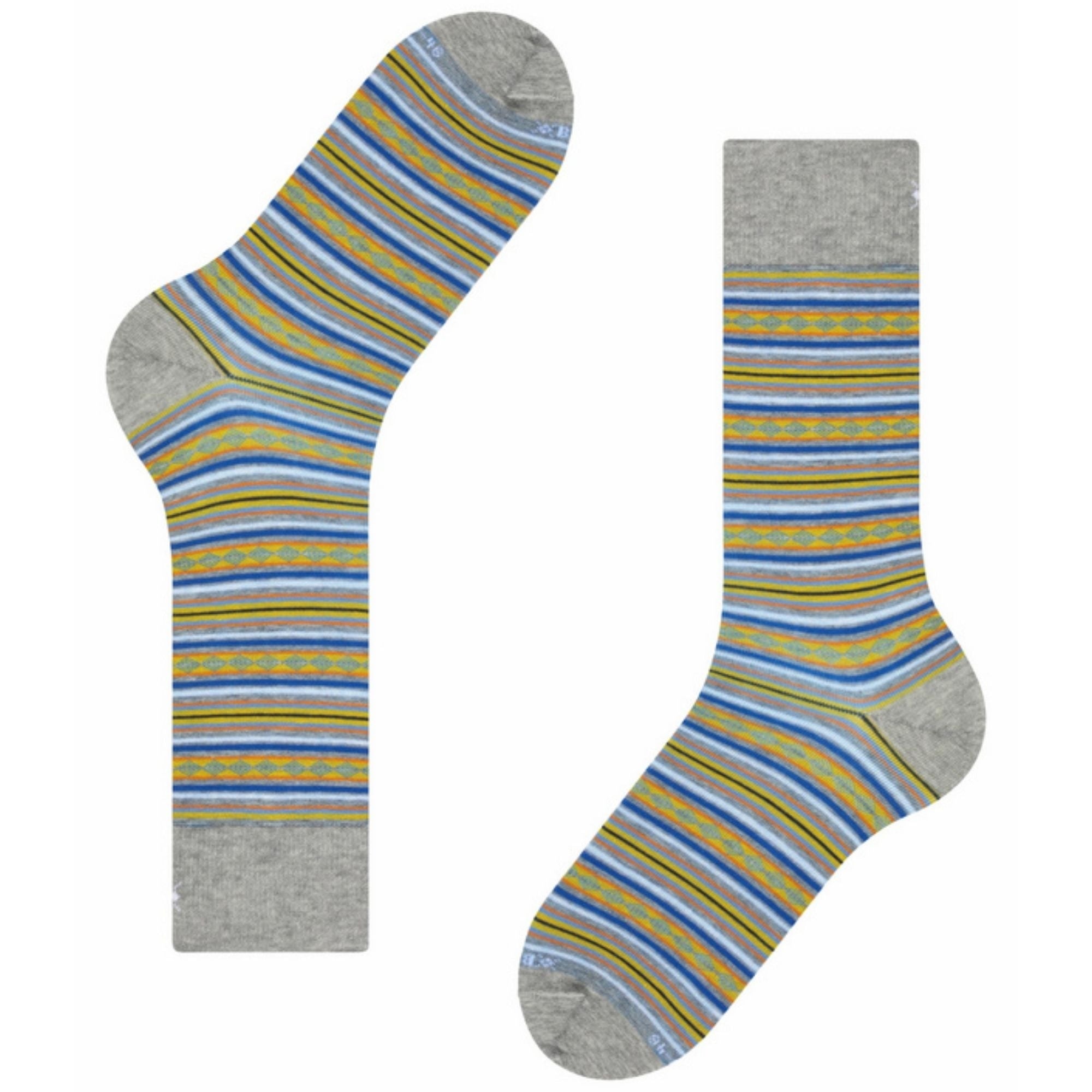 Square Stripe Men Socks - Light Grey