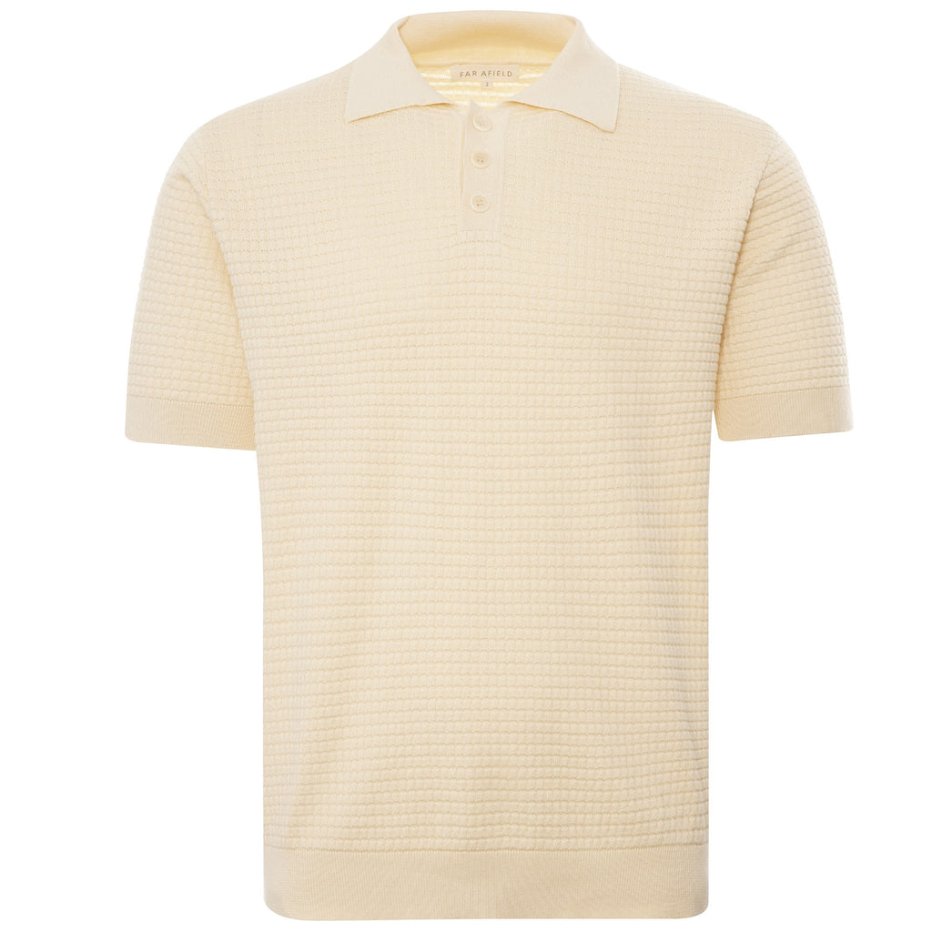 Far Afield Renard Short Sleeve Polo - Pearl White