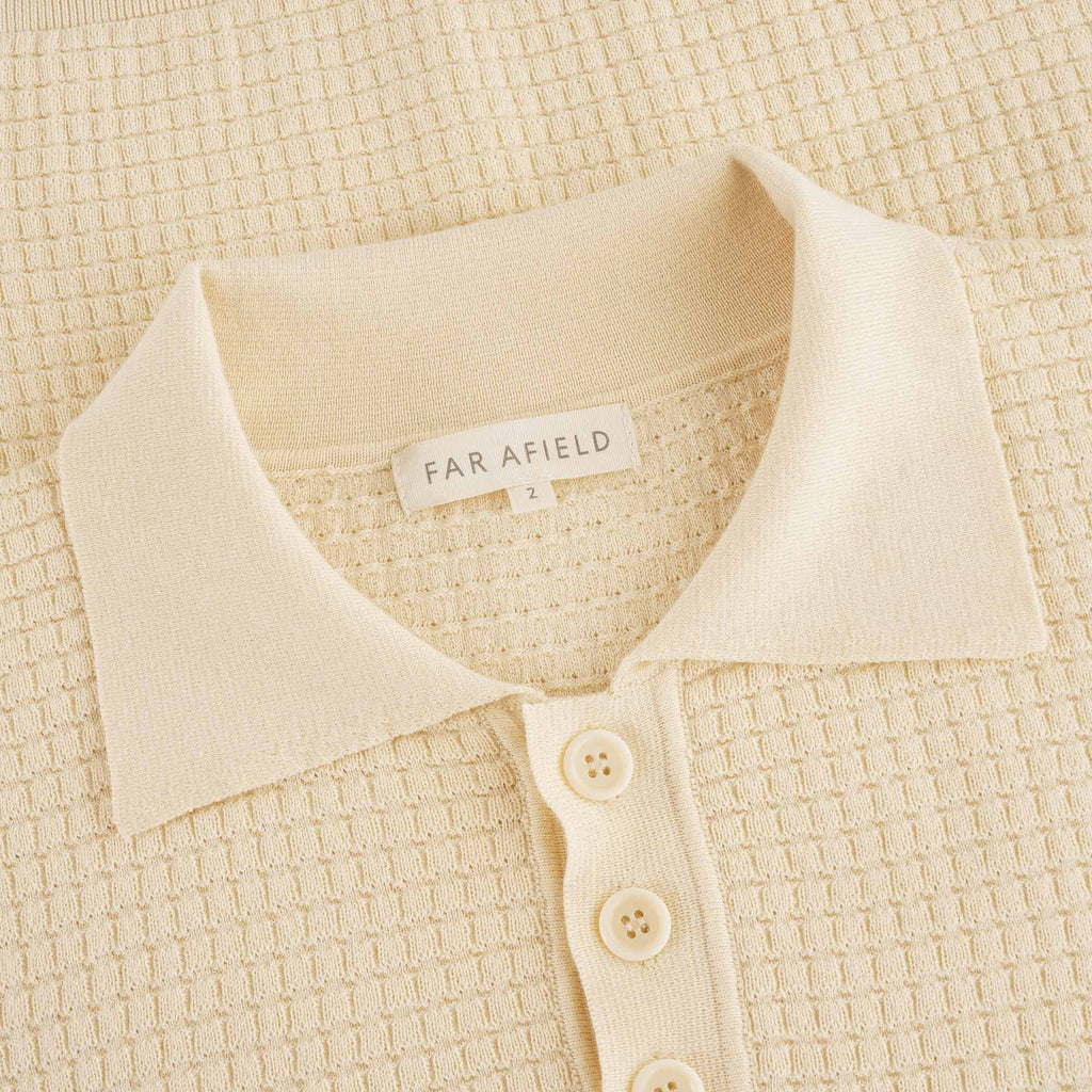 Far Afield Renard Short Sleeve Polo - Pearl White