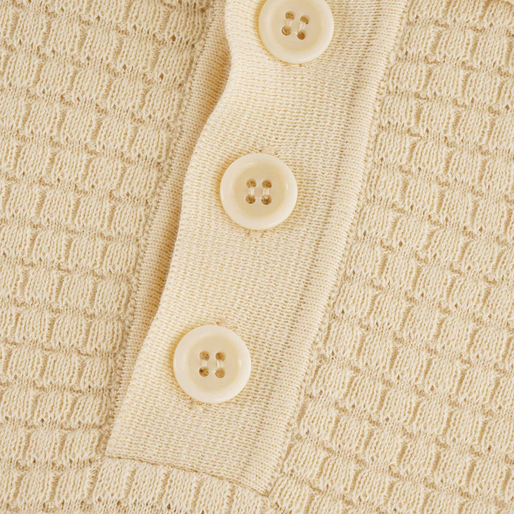 Far Afield Renard Short Sleeve Polo - Pearl White
