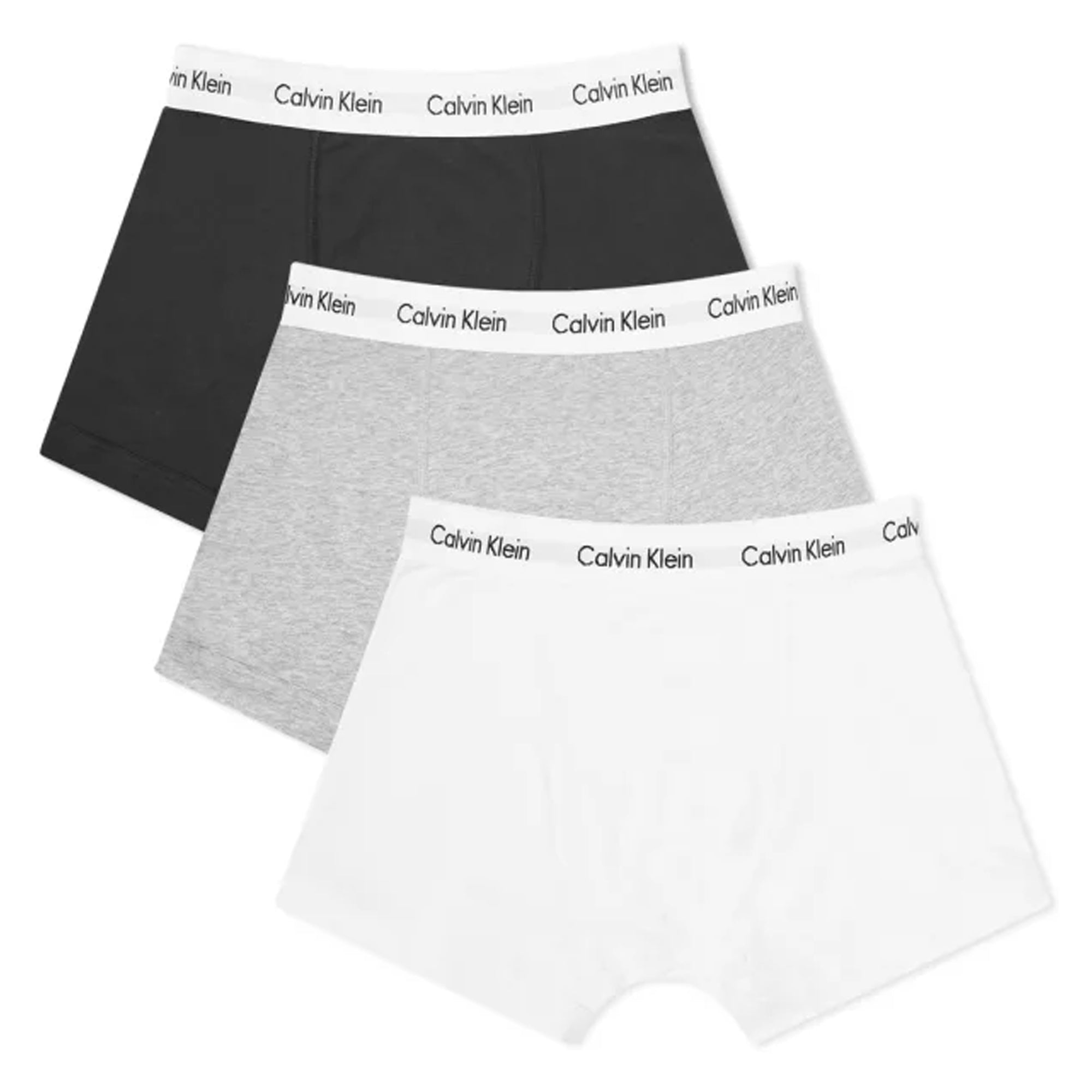 Calvin Klein 3 Pack Cotton Stretch Trunks - Black/White/Grey