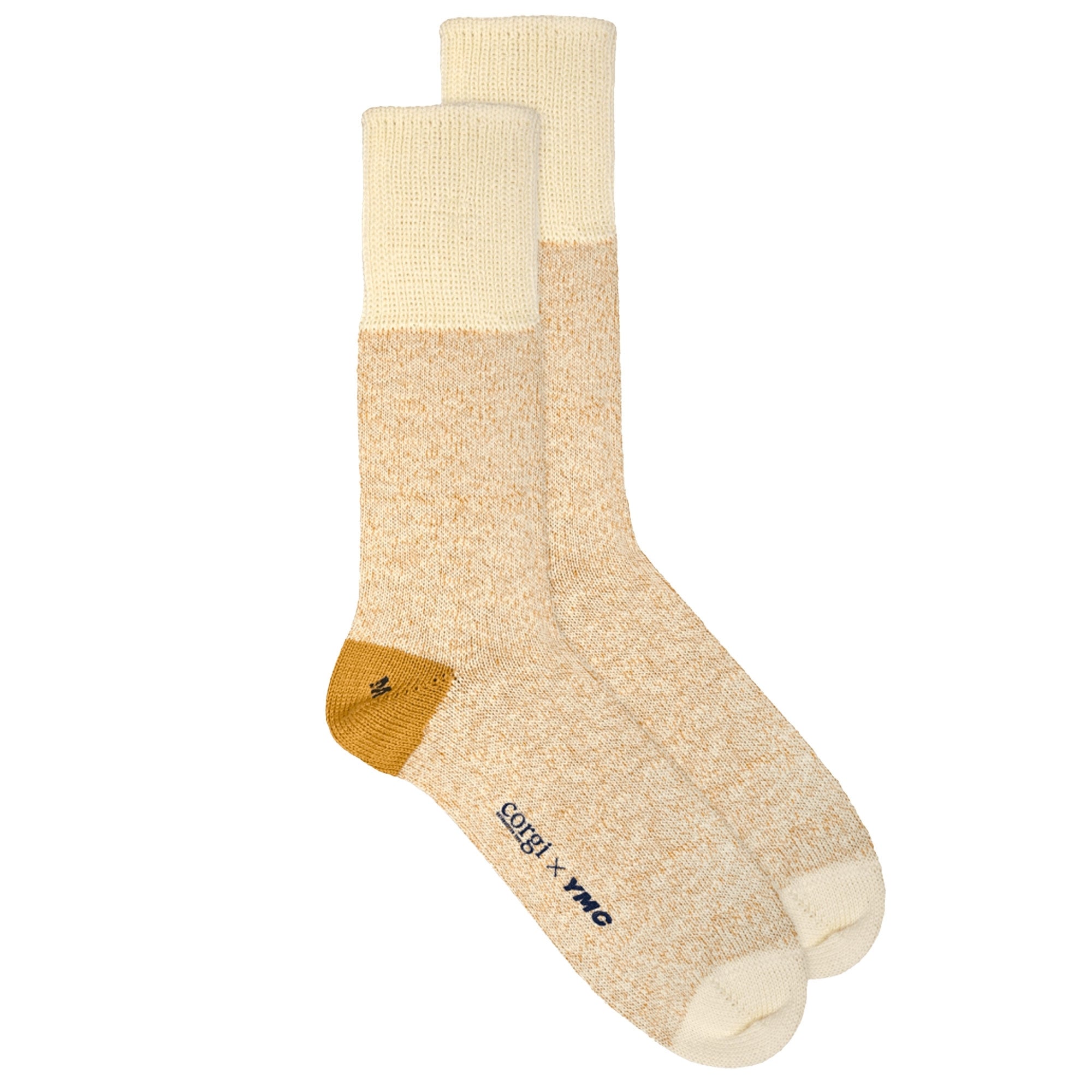 YMC x Corgi Monkey Cotton Twist Socks - Yellow Marl