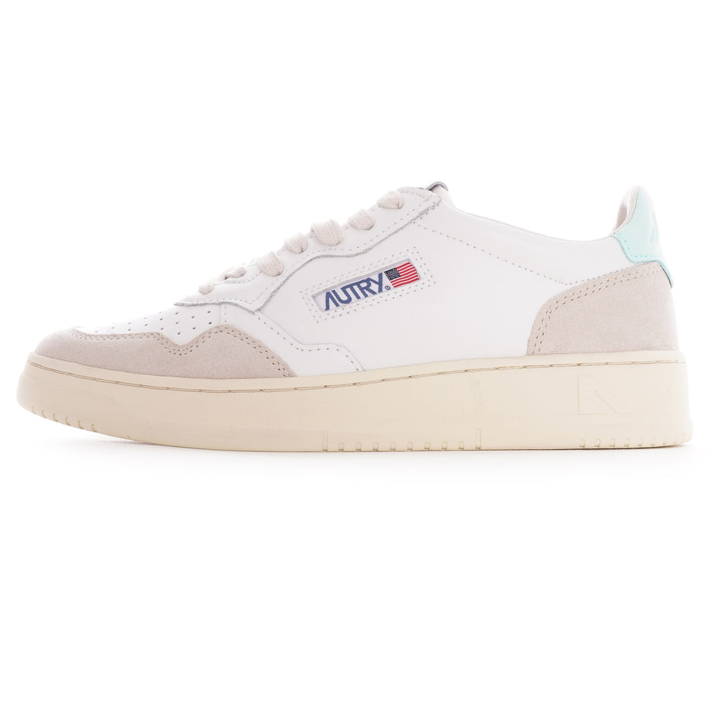 Autry Action Shoes Low Leather - White/Aqua