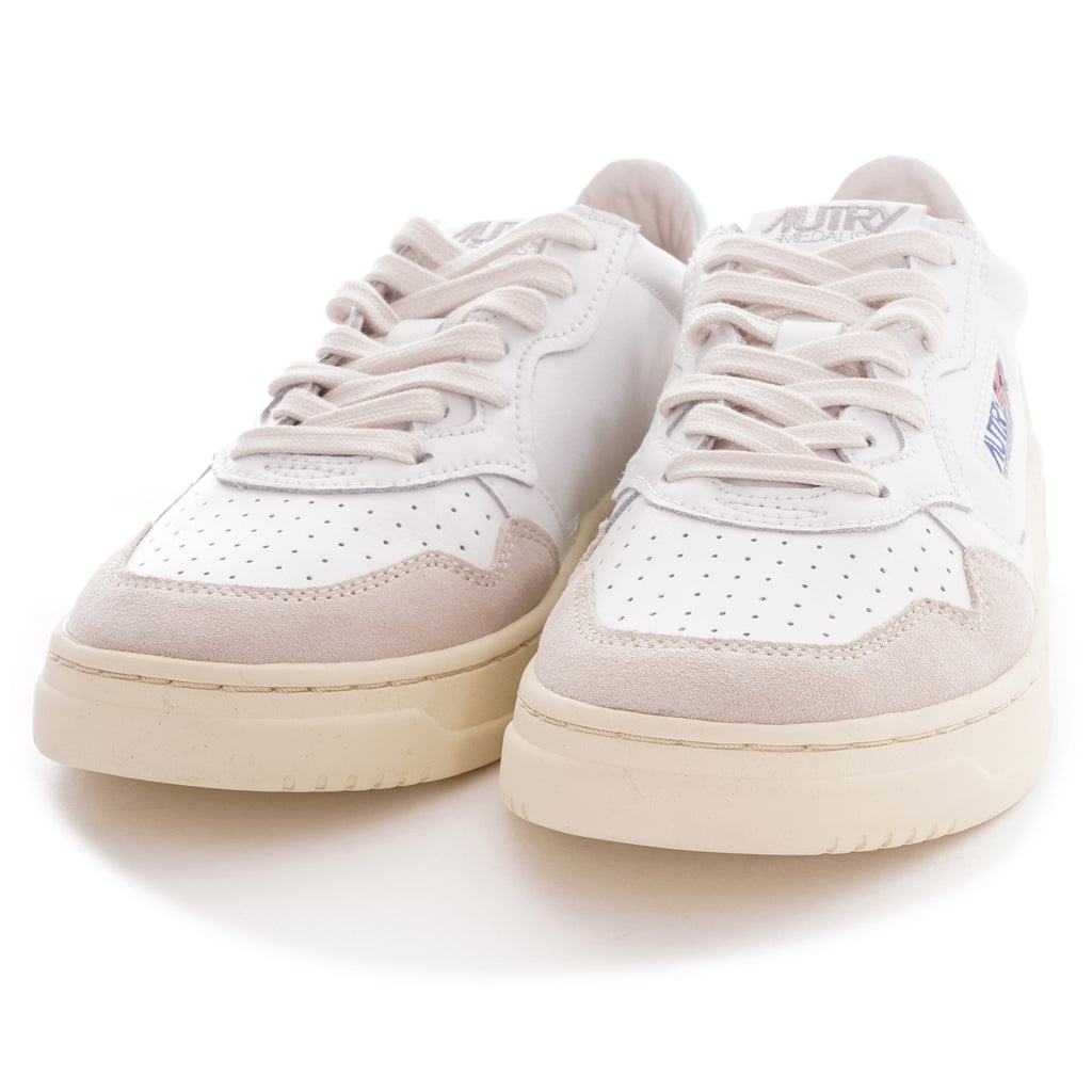 Autry Action Shoes Low Leather - White/Aqua