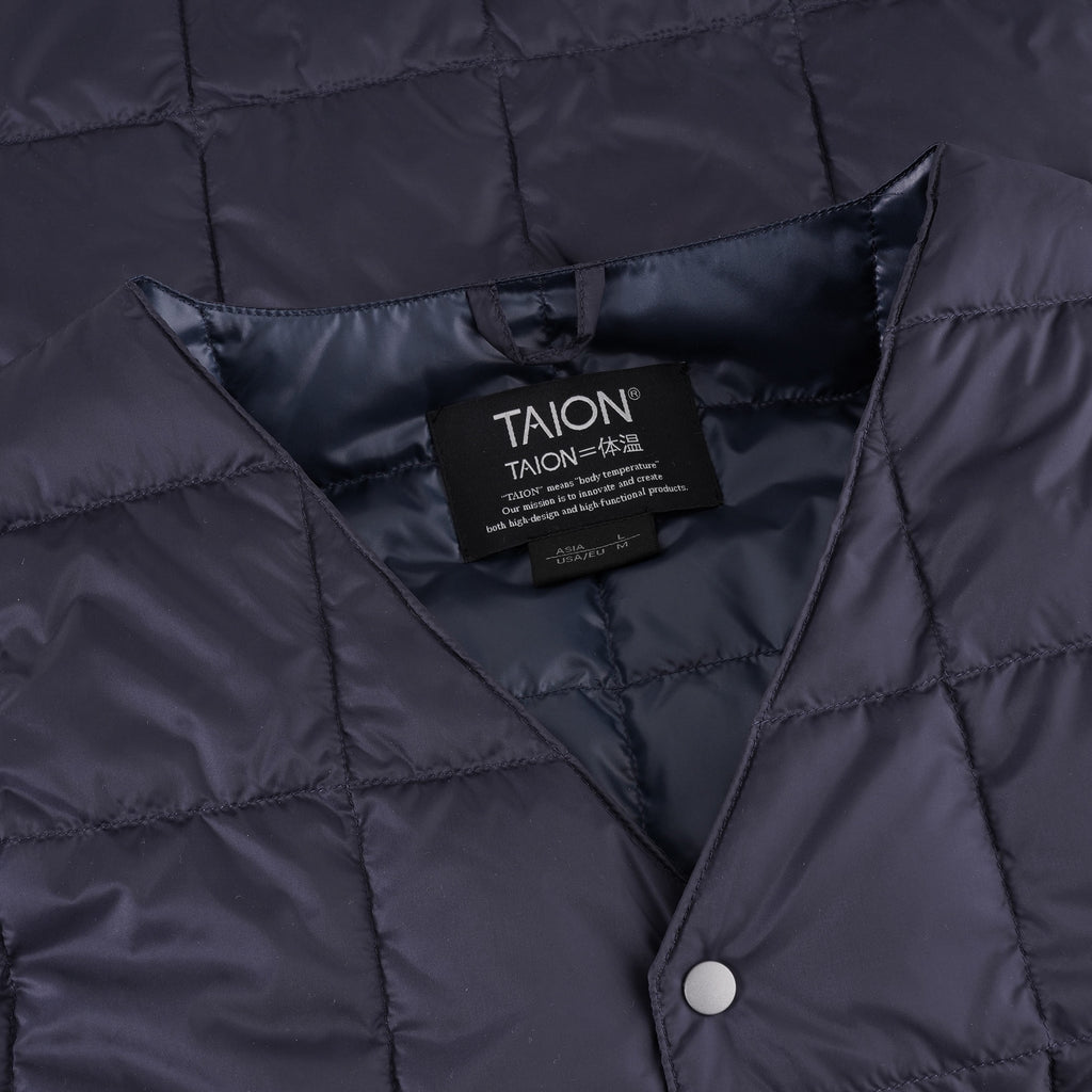 Taion V Neck Button Down Vest - Navy