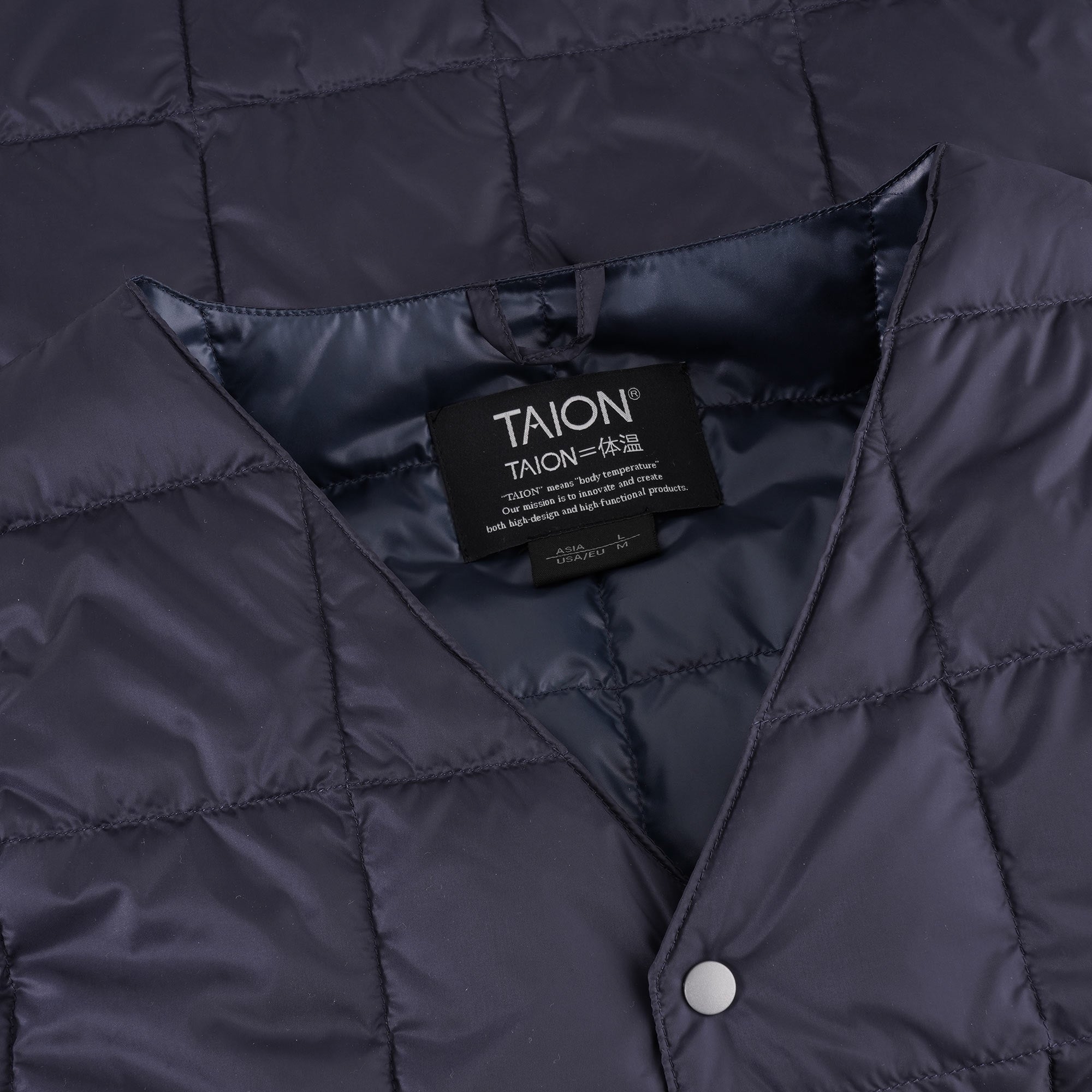 Taion V Neck Button Down Vest - Navy