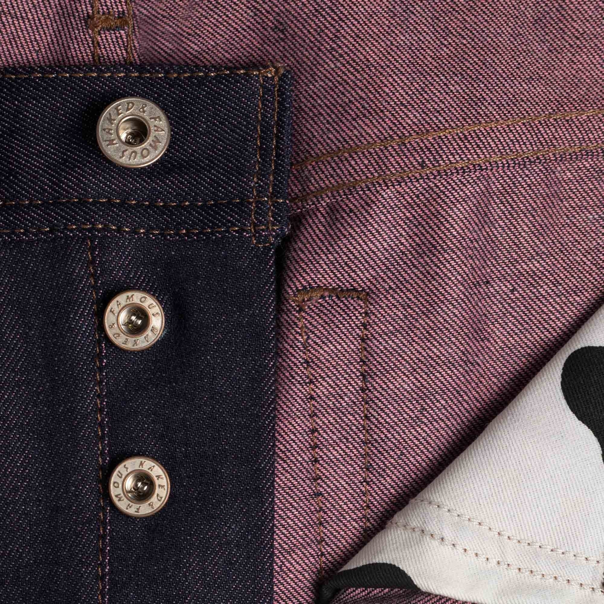 Naked and Famous Denim Weird Guy Strawberry Milk Selvedge - Indigo