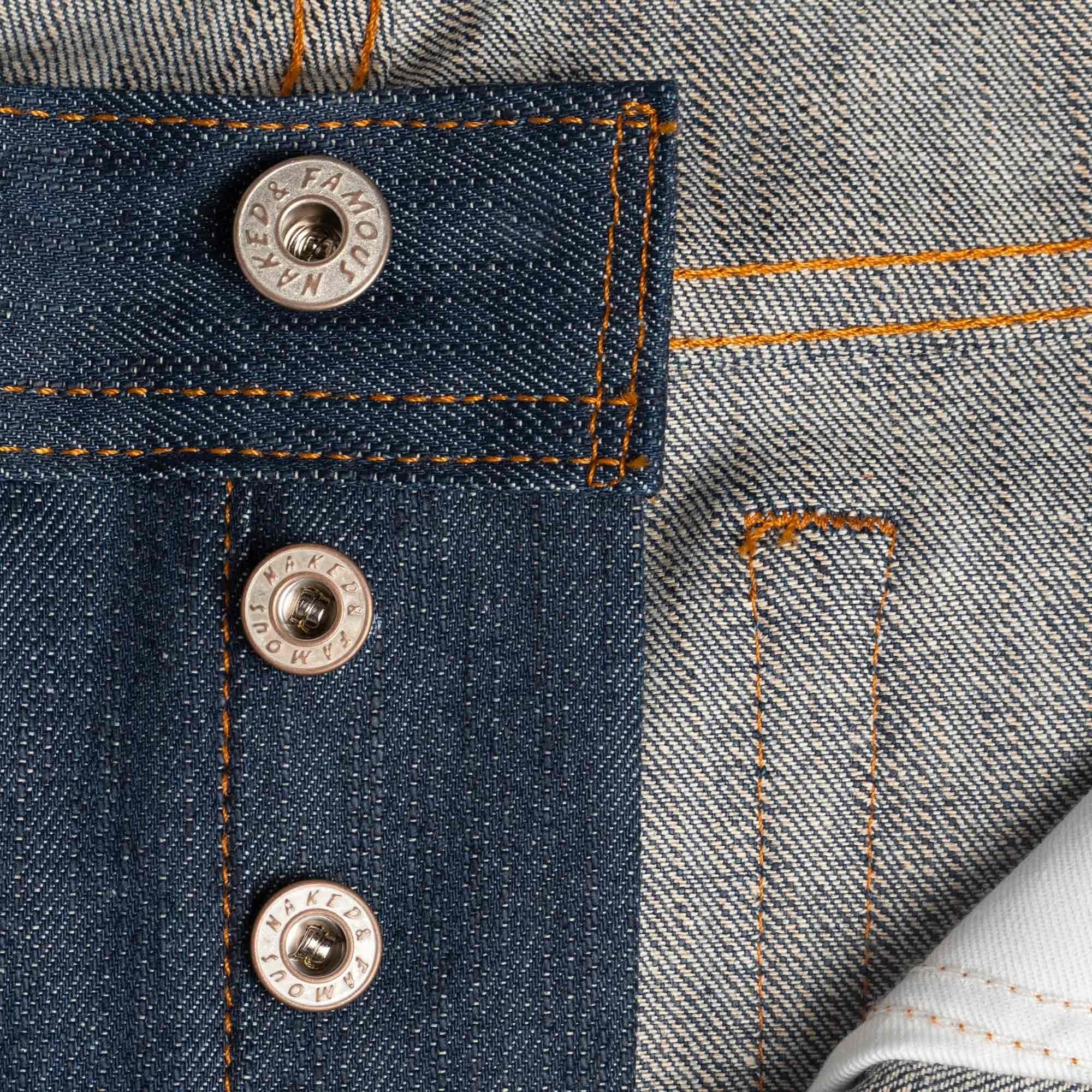 Naked and Famous Denim Weird Guy Golden Hour Slub Stretch Selvedge - Indigo