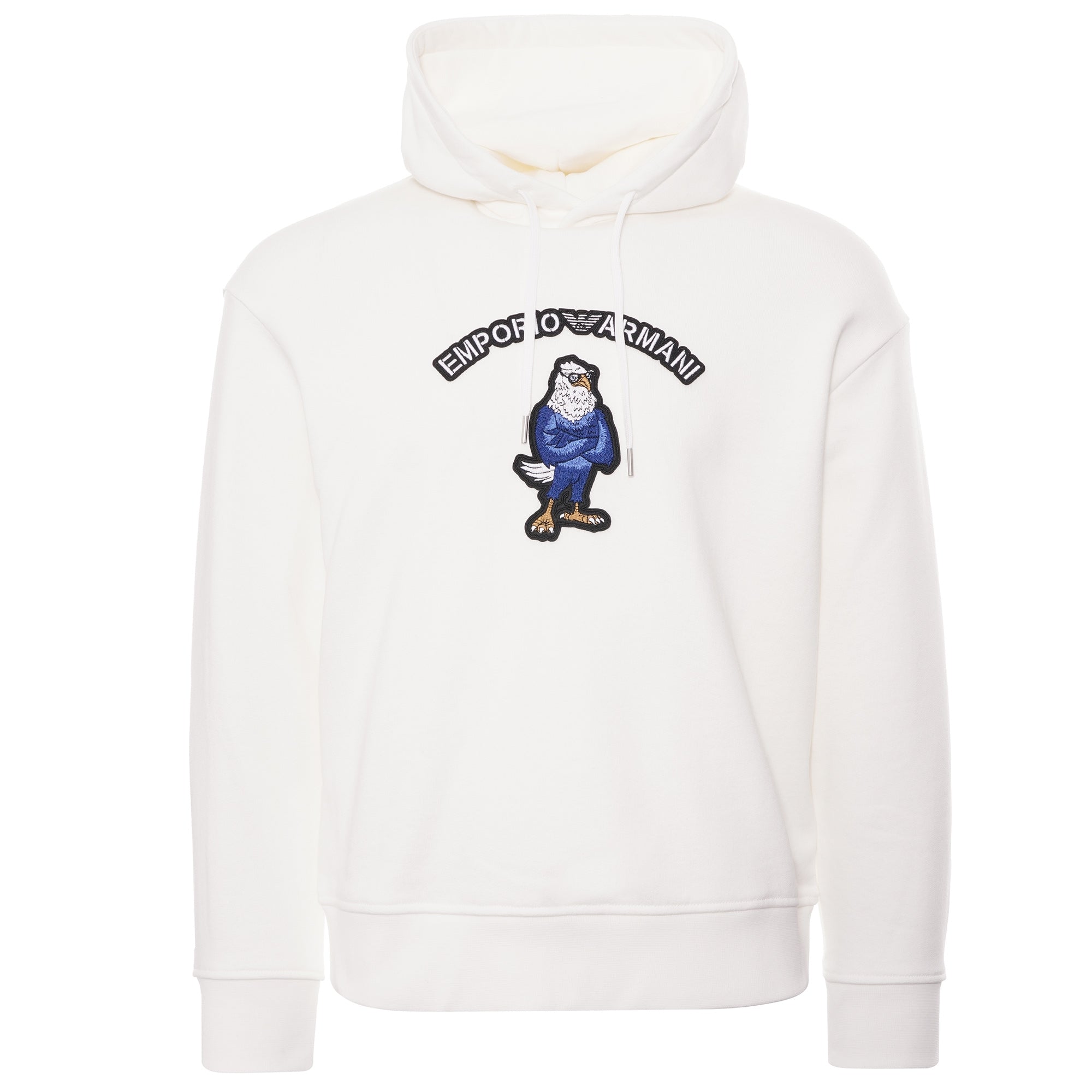Emporio Armani Cartoon Eagle Patch Hoodie - White