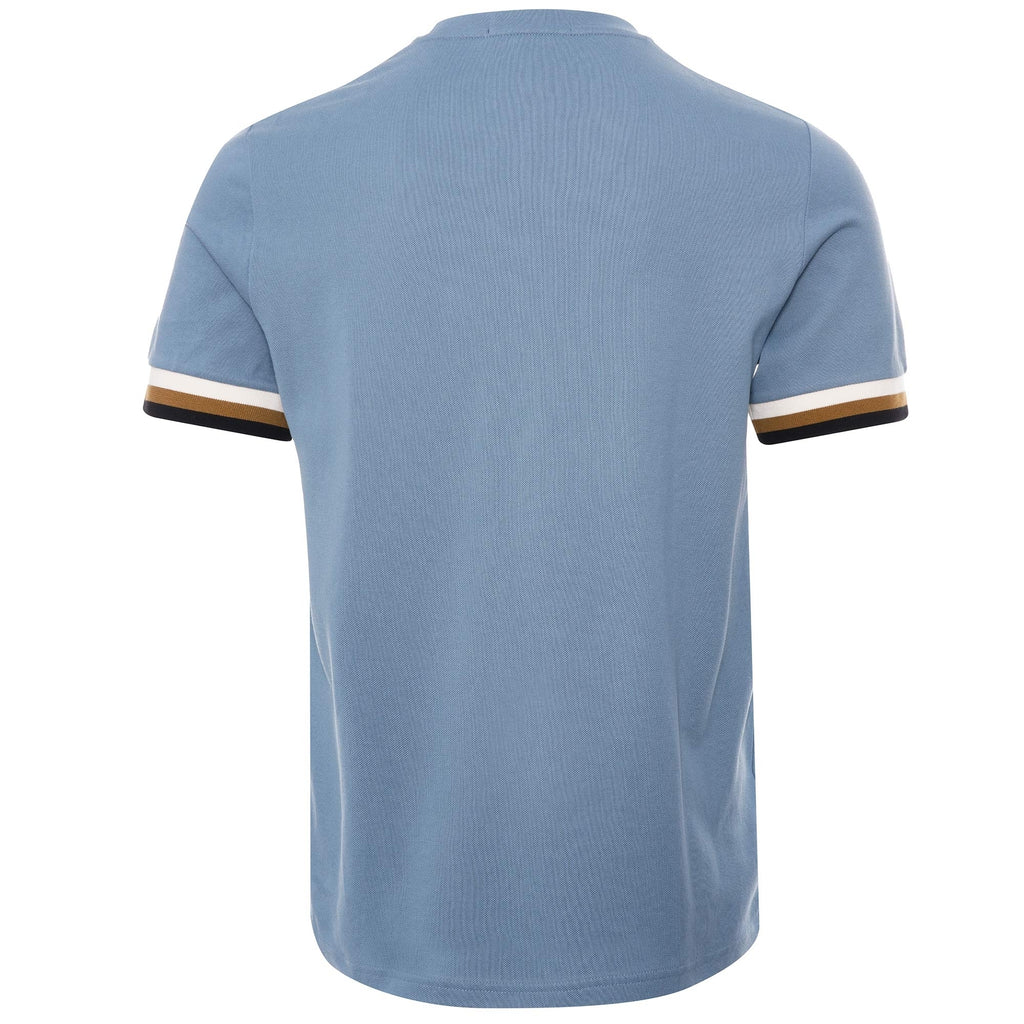 Fred Perry Striped Cuff Pique T-Shirt - Ash Blue
