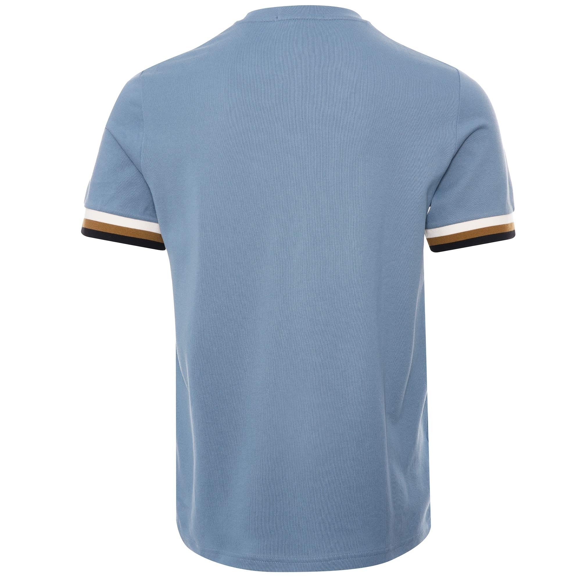 Fred Perry Striped Cuff Pique T-Shirt - Ash Blue
