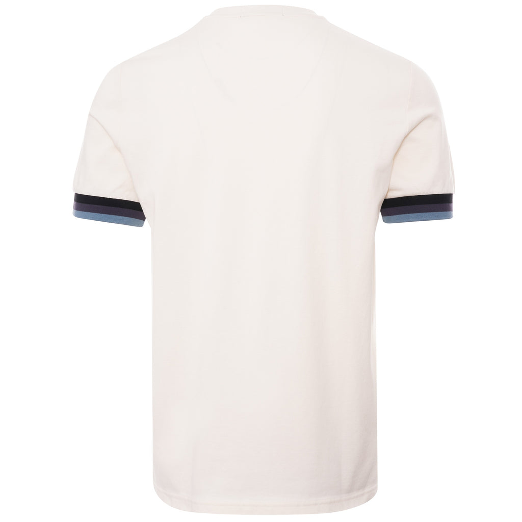 Fred Perry Striped Cuff Pique T-Shirt - Ecru