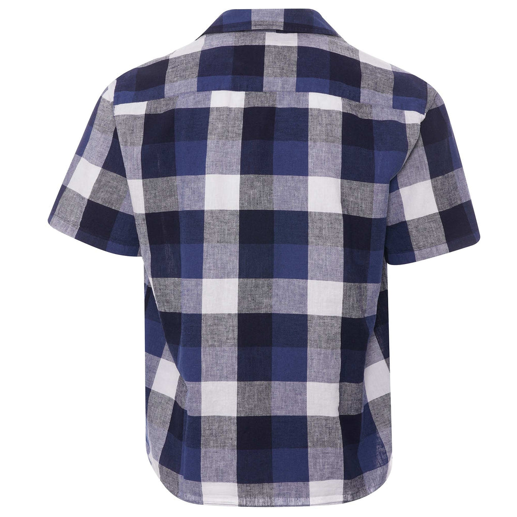 Norse Projects Carsten Cotton Linen Check - Marine Blue