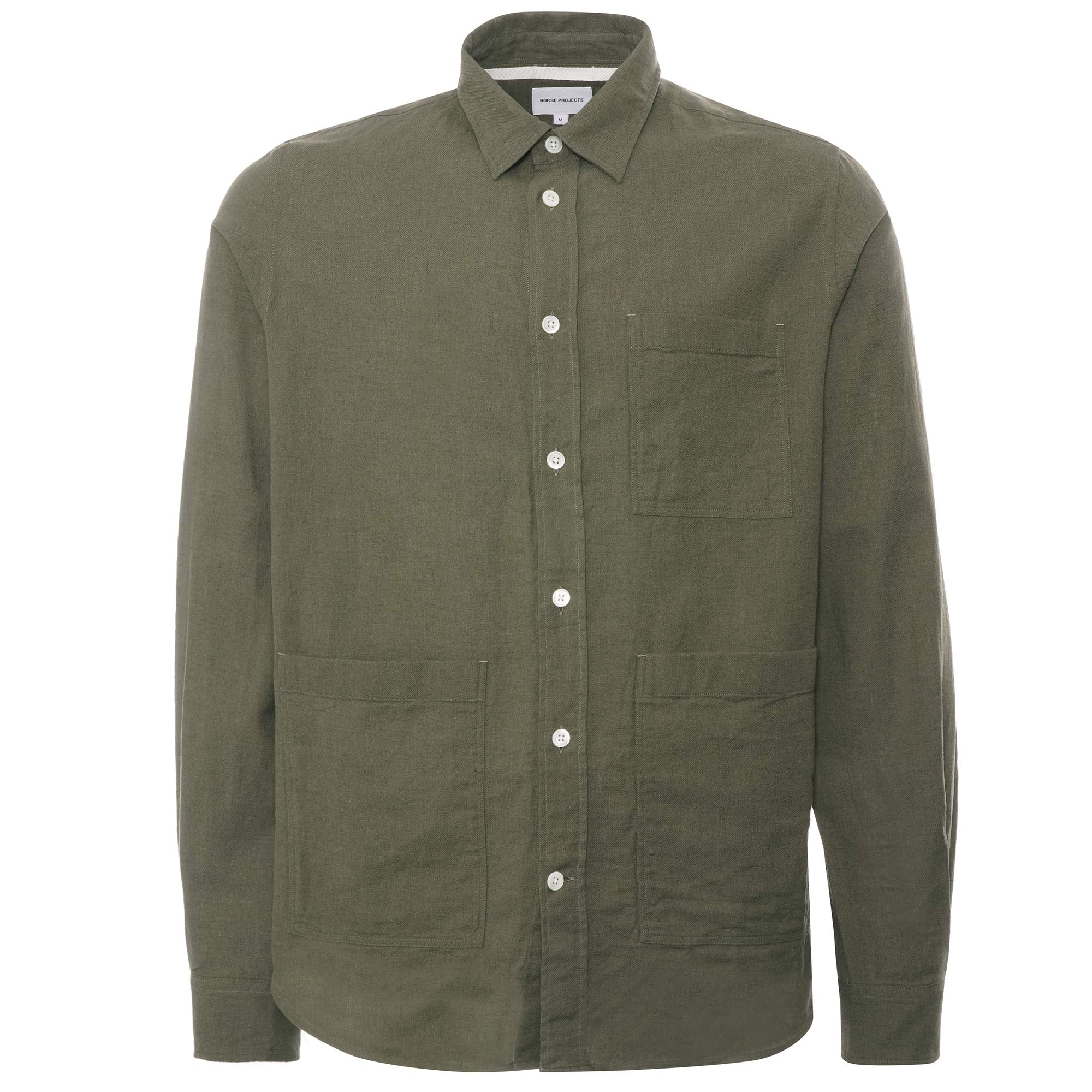 Norse Projects Thorsten Cotton Linen Shirt - Ivy Green