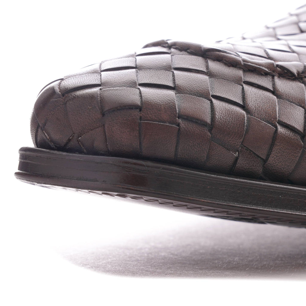 Jeffery West Scarface Gibson Shoes - Dark Brown Woven Leather