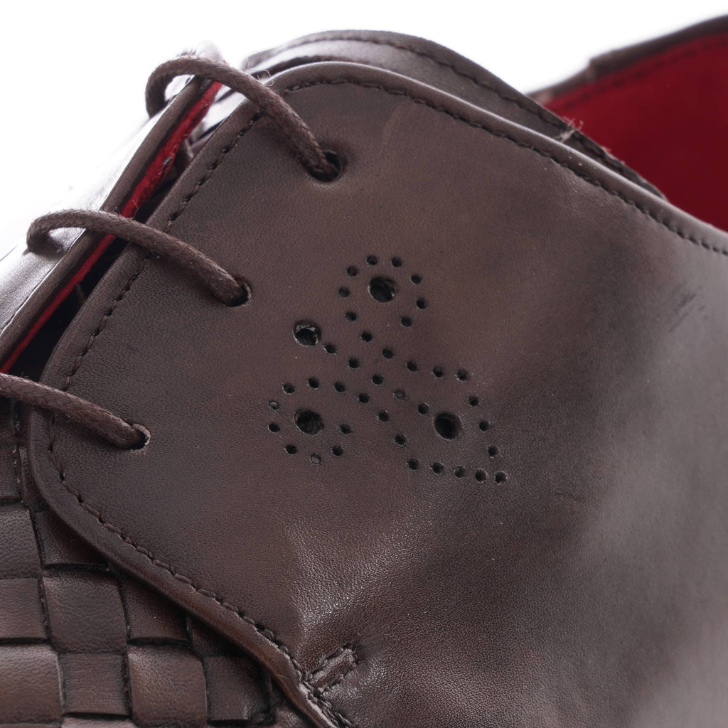 Jeffery West Scarface Gibson Shoes - Dark Brown Woven Leather