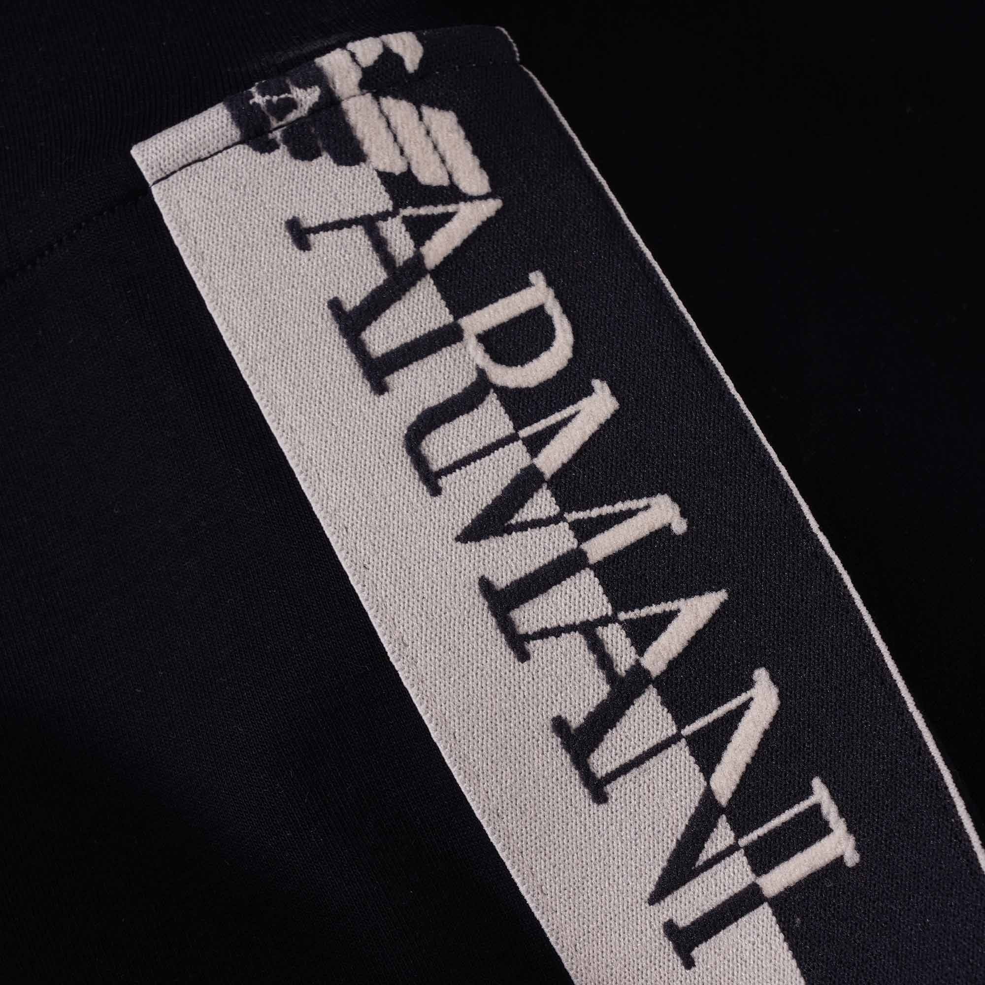 Emporio Armani Jacquard Logo Stripe Joggers - Navy