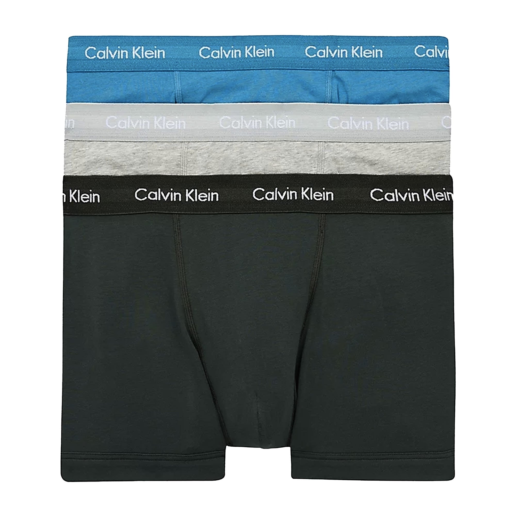 Calvin Klein 3 Pack Trunks Cotton Stretch - Grey Element/Grey H/Tapestry Teal