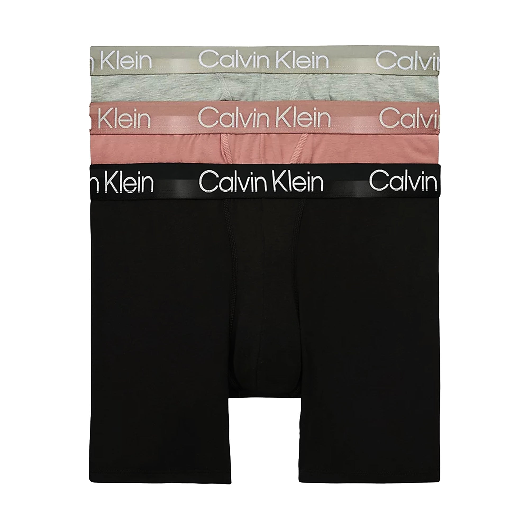 Calvin Klein 3 Pack Trunks Modern Structure - Black/Grey Heather/Red Grape