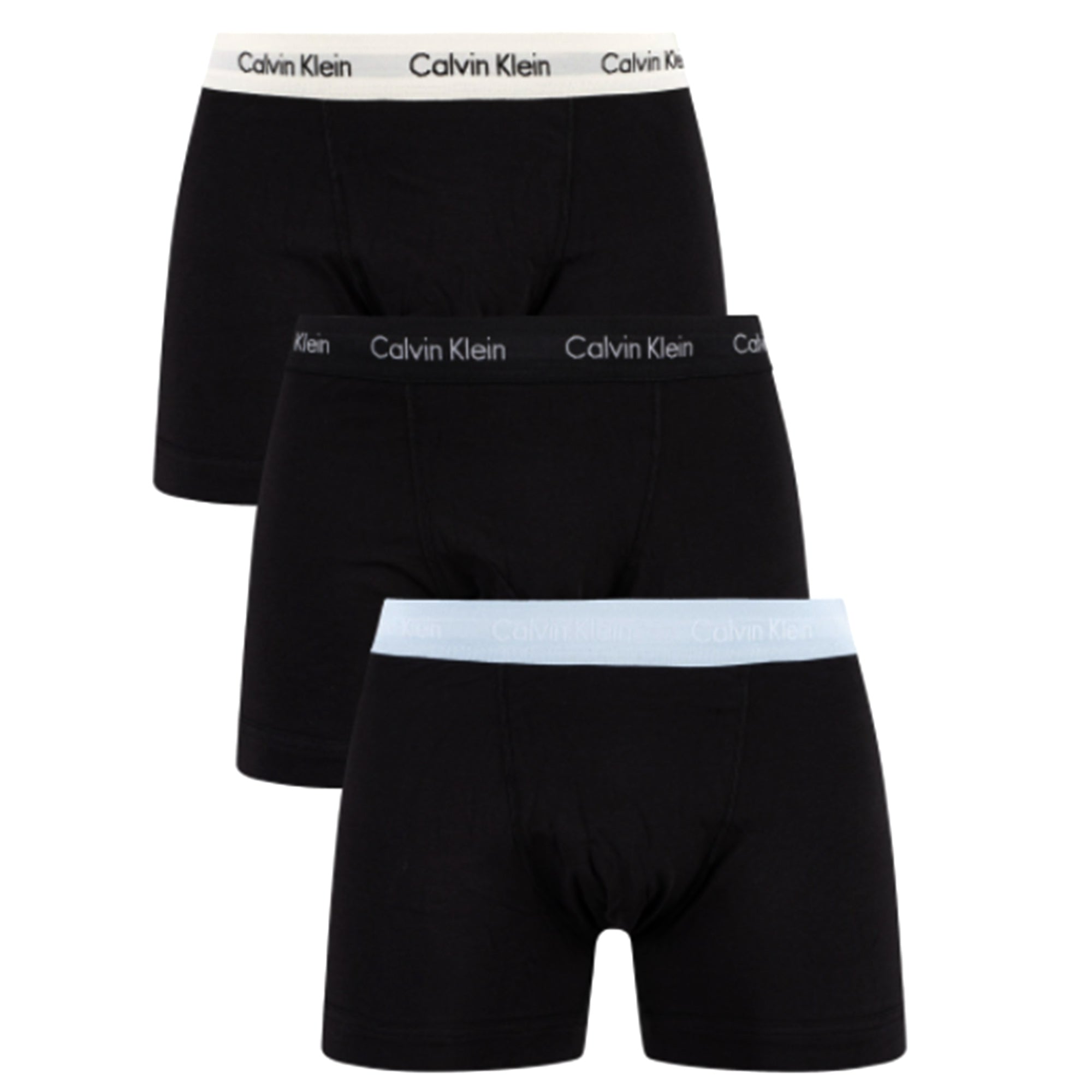 Calvin Klein 3 Pack Trunks Cotton Stretch - Rain Dance/Black/Ivory