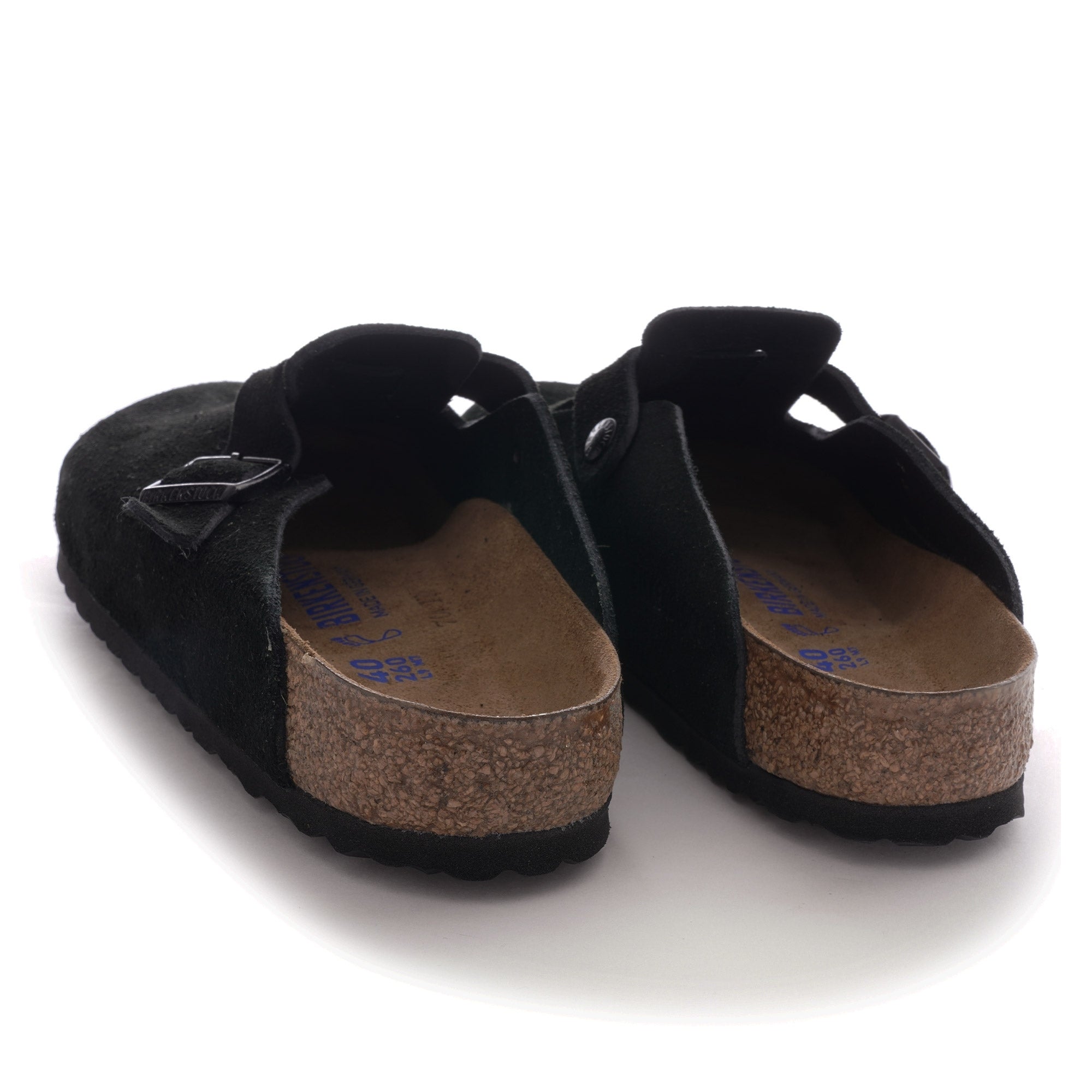 Birkenstock Boston BS Soft Footbed Suede Leather - Black
