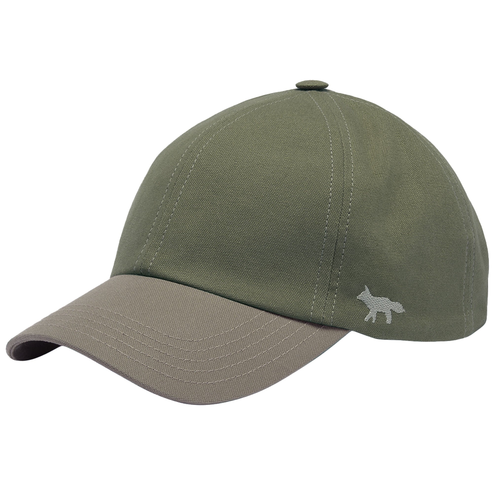 Maison Kitsune Tonal Profile Fox 6P Cap - Khaki