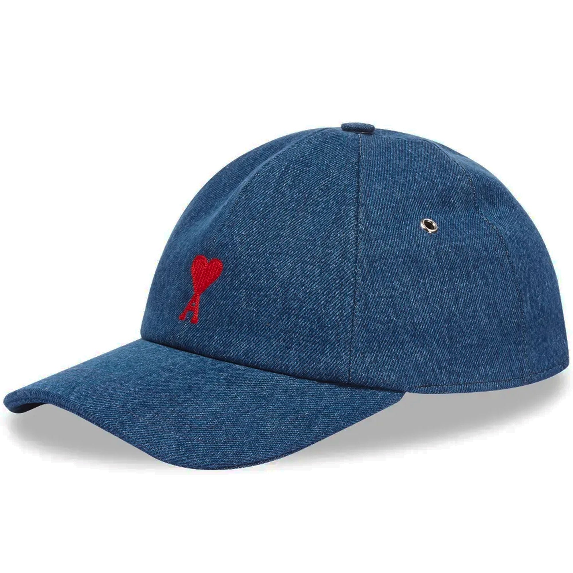 AMI Heart Denim Cap - Used Blue