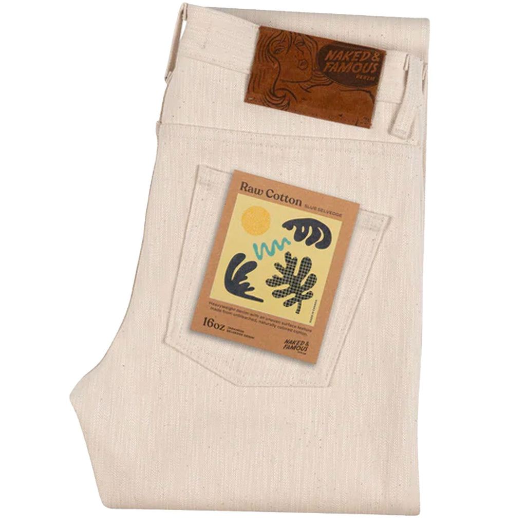 Naked and Famous Denim Weird Guy Raw Cotton Slub Selvedge - Natural