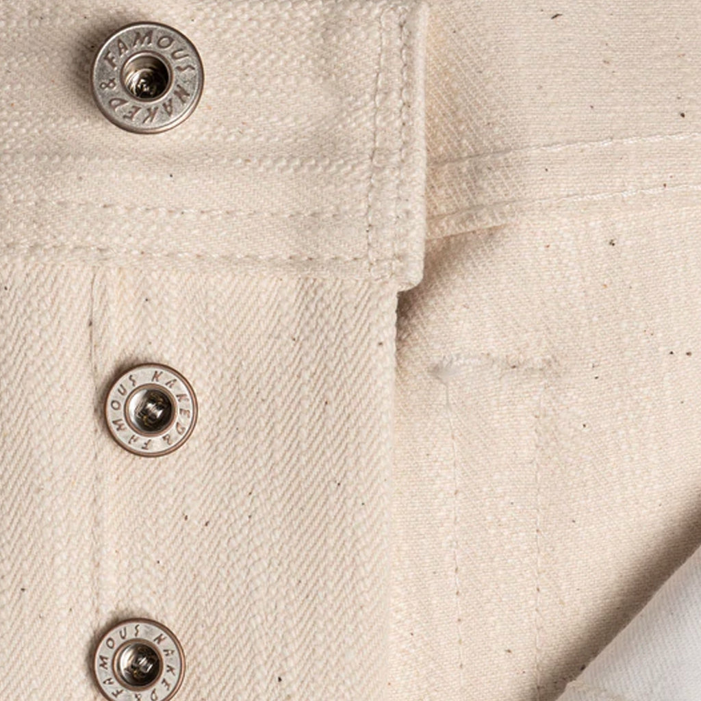 Naked and Famous Denim Weird Guy Raw Cotton Slub Selvedge - Natural