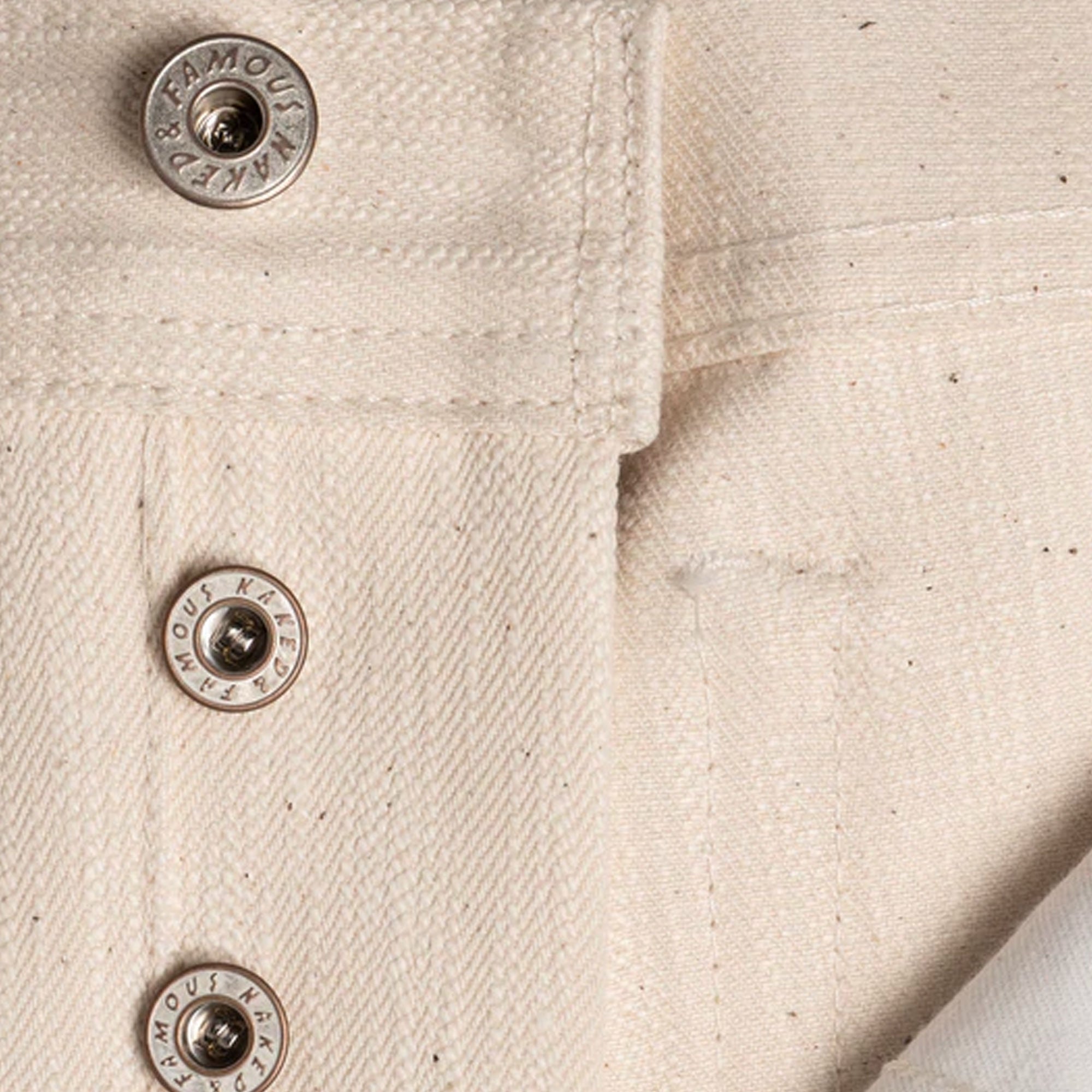 Naked and Famous Denim Weird Guy Raw Cotton Slub Selvedge - Natural