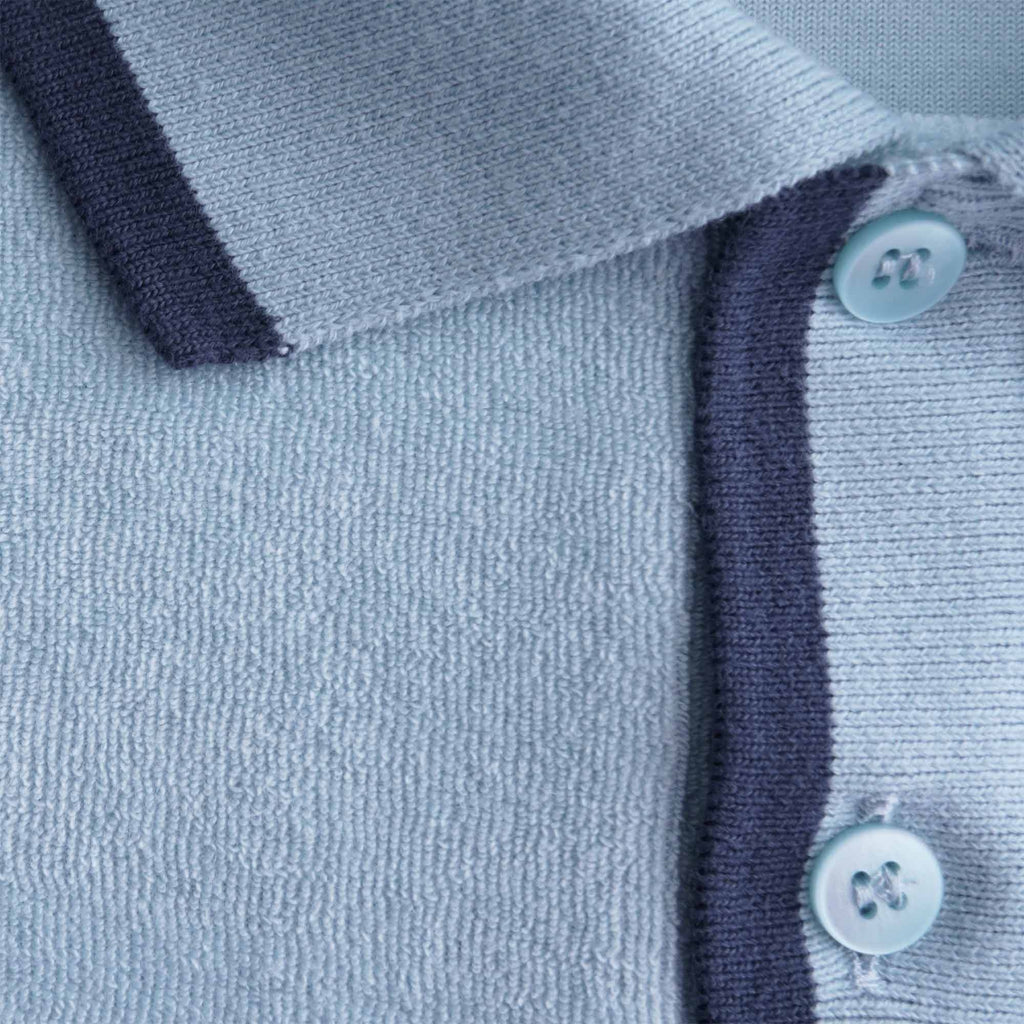 Fred Perry Reissues Towelling Polo Shirt - Fog Blue
