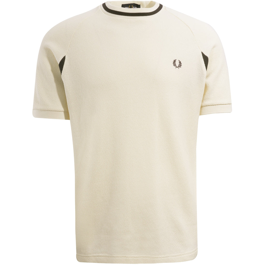 Fred Perry Reissues Mesh-Texture Piqu T-Shirt - Ecru