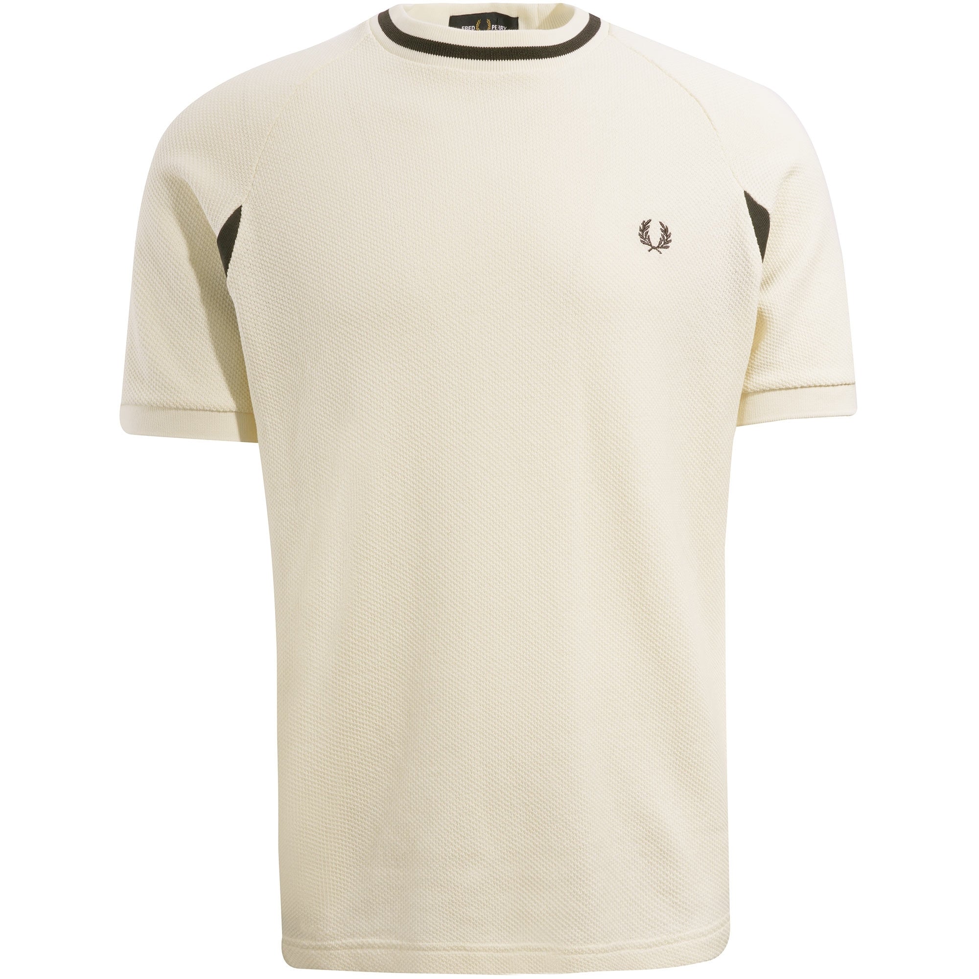 Fred Perry Reissues Mesh-Texture Piqu T-Shirt - Ecru