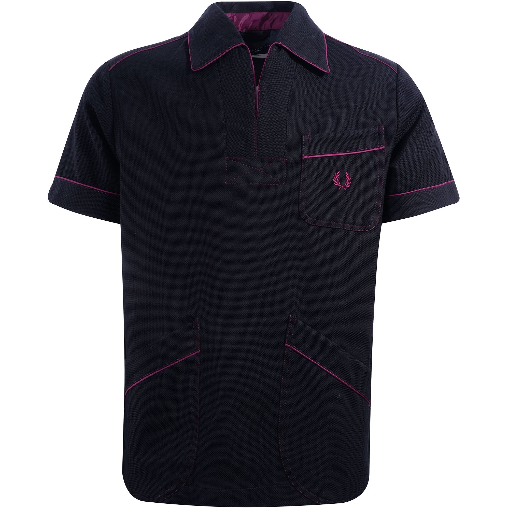 Fred Perry X Nicholas Daley Short Sleeve Overshirt - Black