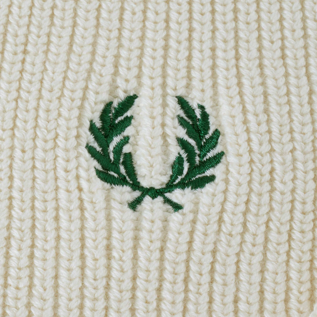 Fred Perry Striped V-Neck Jumper - Ecru