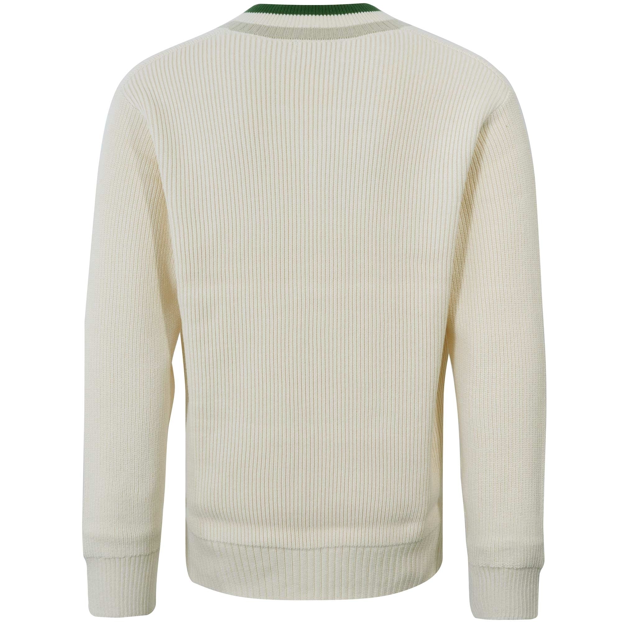 Fred Perry Striped V-Neck Jumper - Ecru