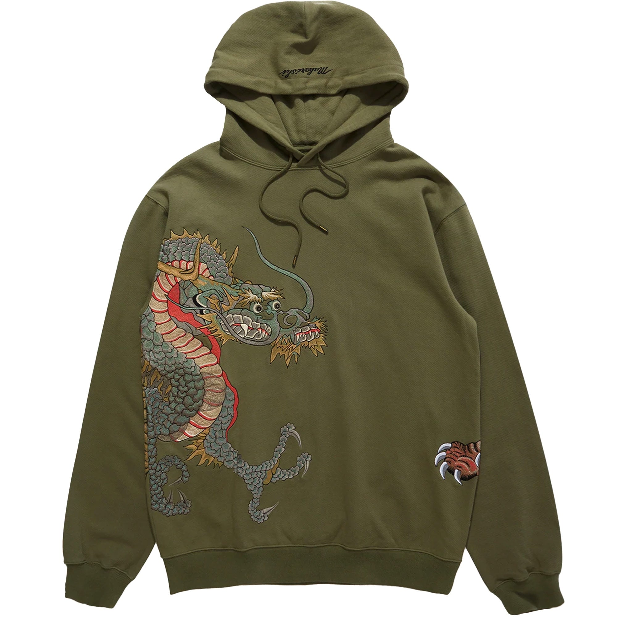 Maharishi Dragon & Tigers Hooded Sweat - Olive
