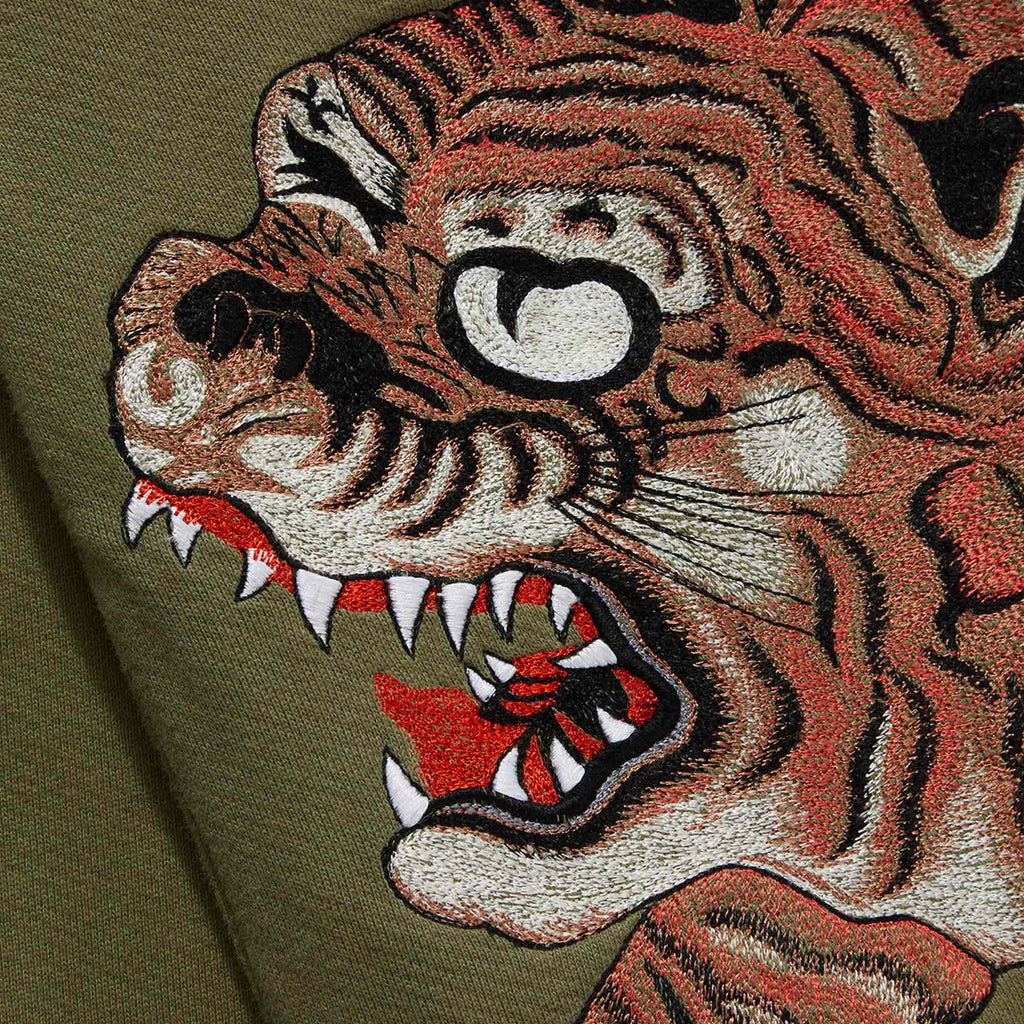 Maharishi Dragon & Tigers Hooded Sweat - Olive