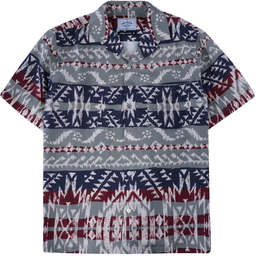 Portuguese Flannel Toki Shirt - Blue/Grey/Red