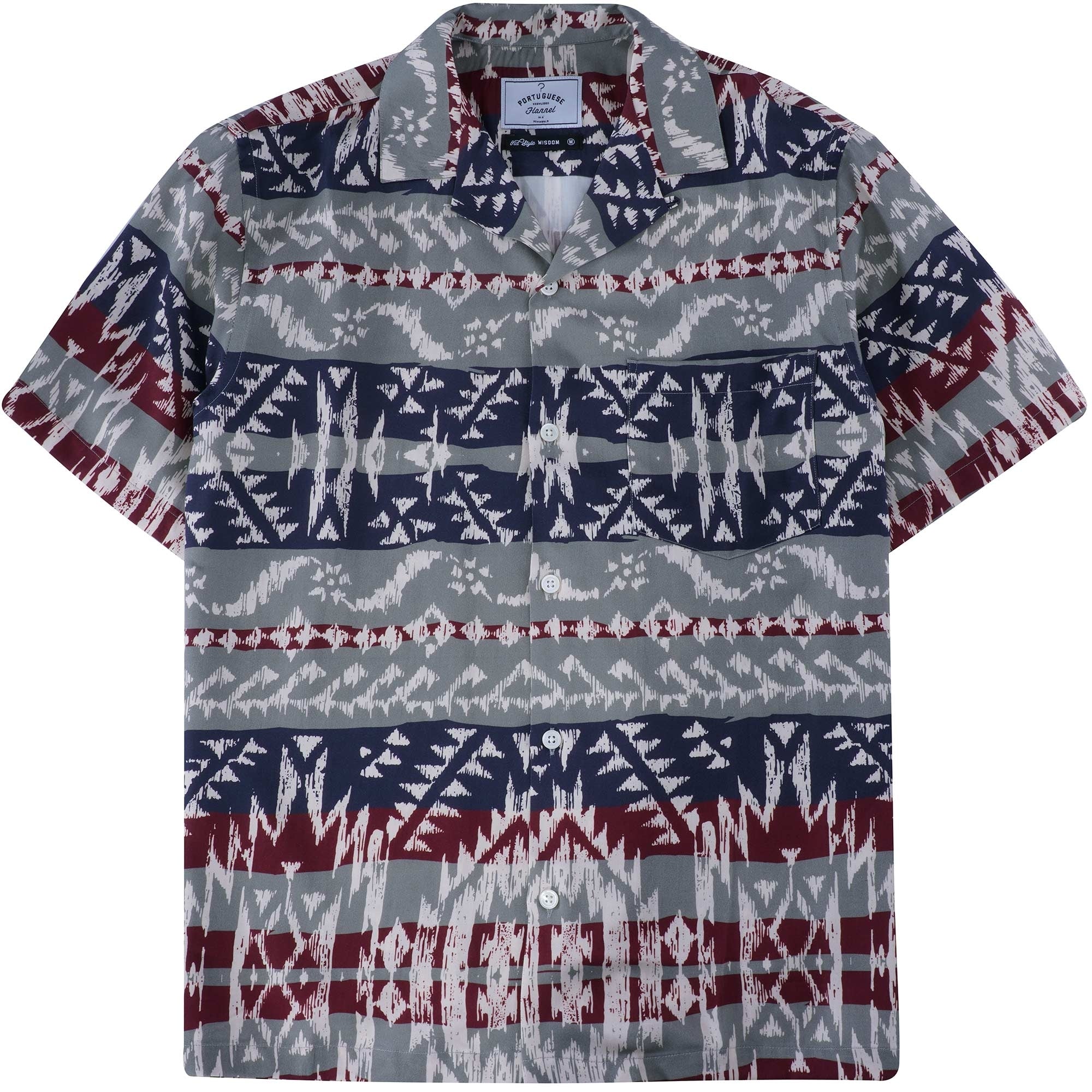 Portuguese Flannel Toki Shirt - Blue/Grey/Red