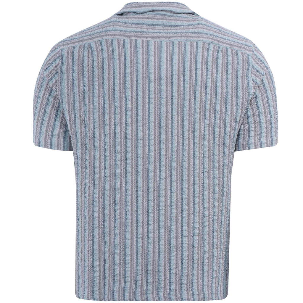 Portuguese Flannel Rugged Stripe Shirt - Blue/Brown/White
