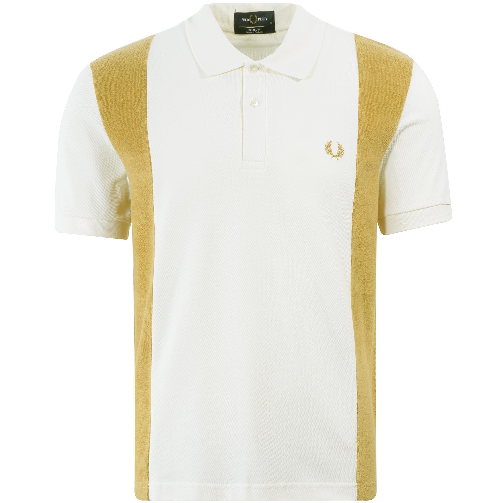 Fred Perry Reissues M3 Towelling Panel Polo Shirt - Ecru