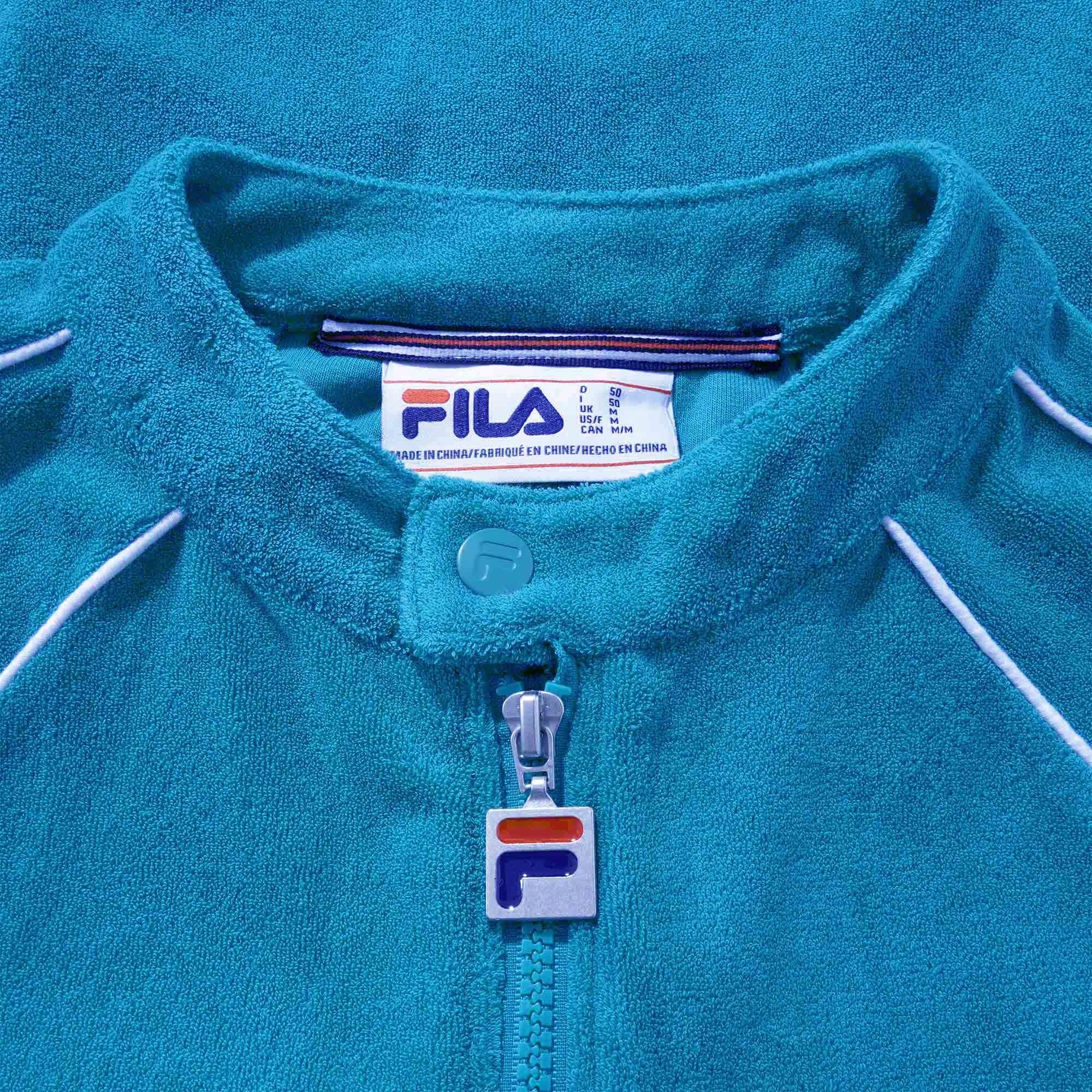 Fila Vintage Grasso Towelling Track Jacket - Strong Blue
