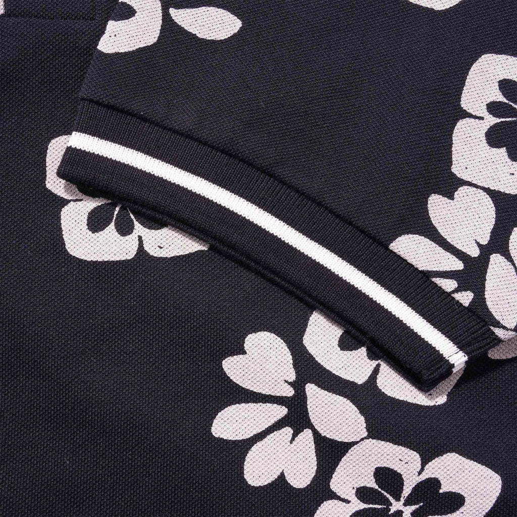 Fred Perry M3 Floral Print Polo Shirt - Black