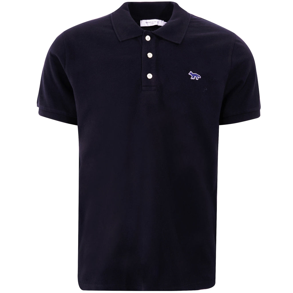 Maison Kitsune Navy Fox Patch Classic Polo Shirt - Black