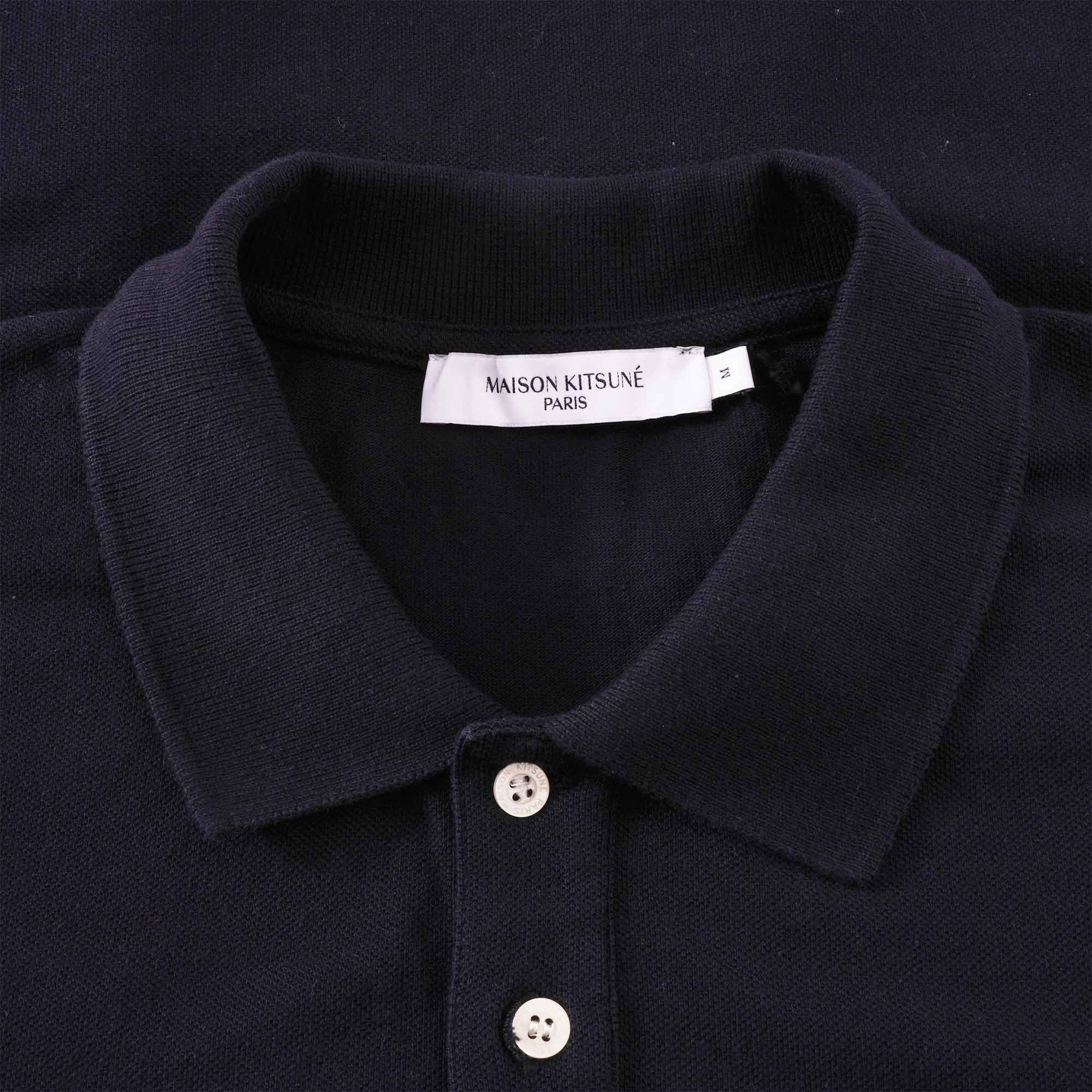 Maison Kitsune Navy Fox Patch Classic Polo Shirt - Black