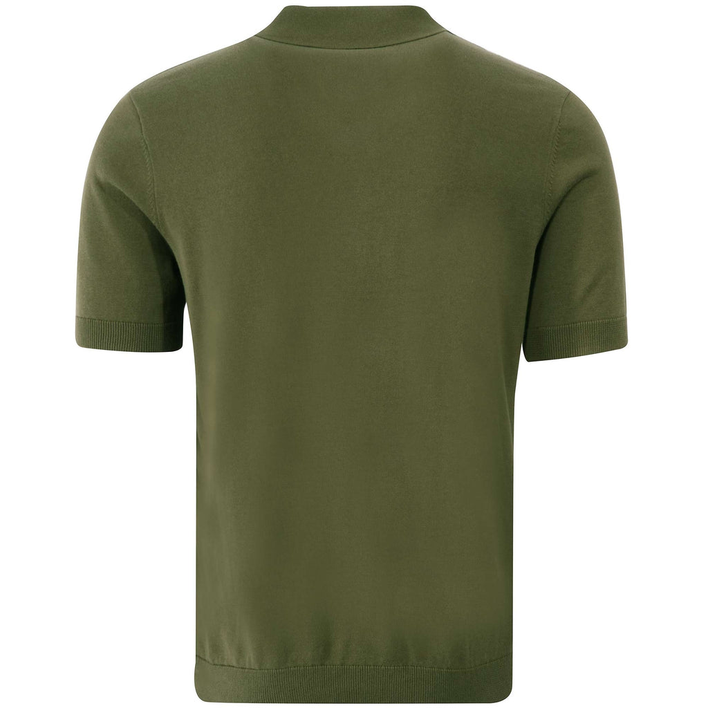 Fred Perry K3 Striped Knitted Polo Shirt - Military Green