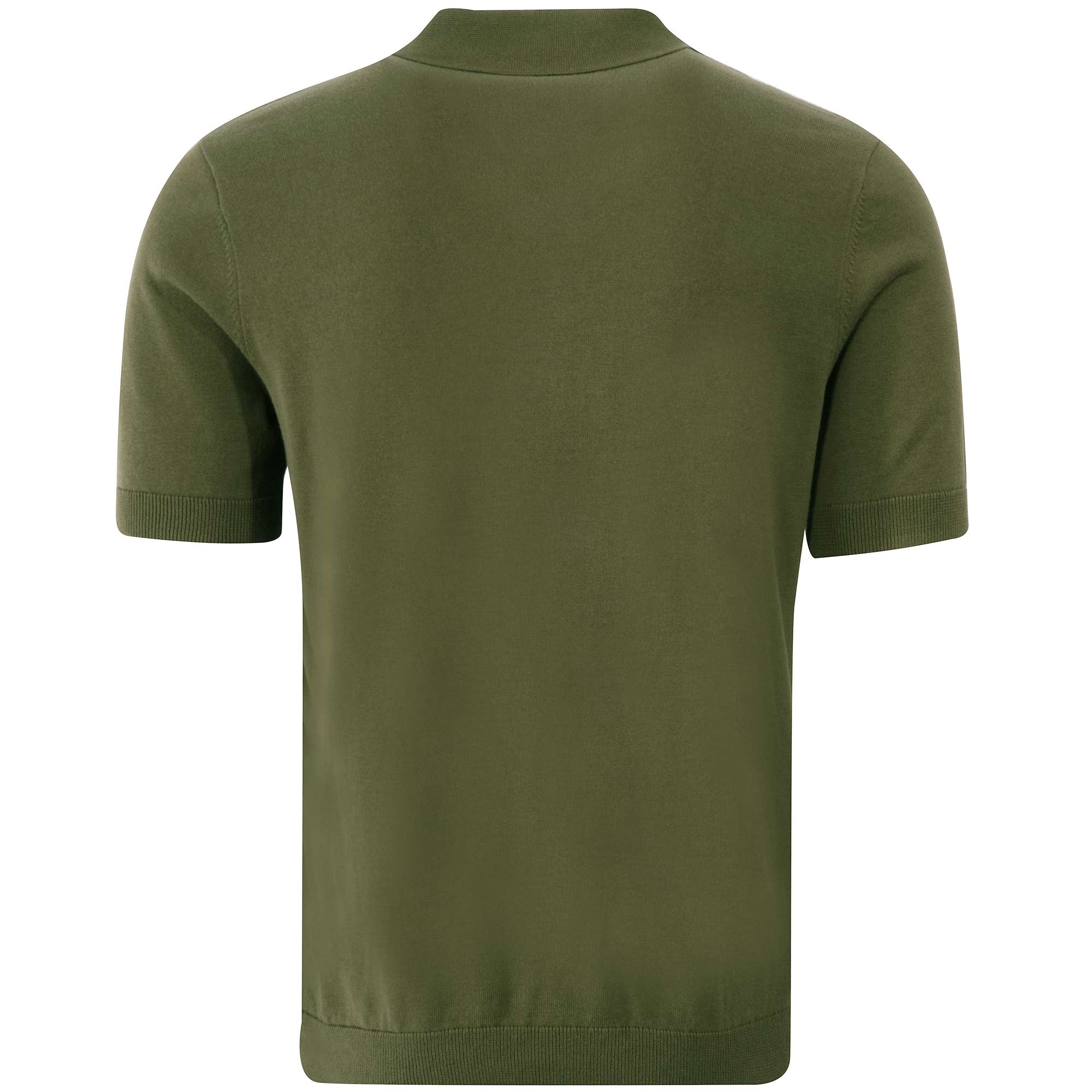 Fred Perry K3 Striped Knitted Polo Shirt - Military Green