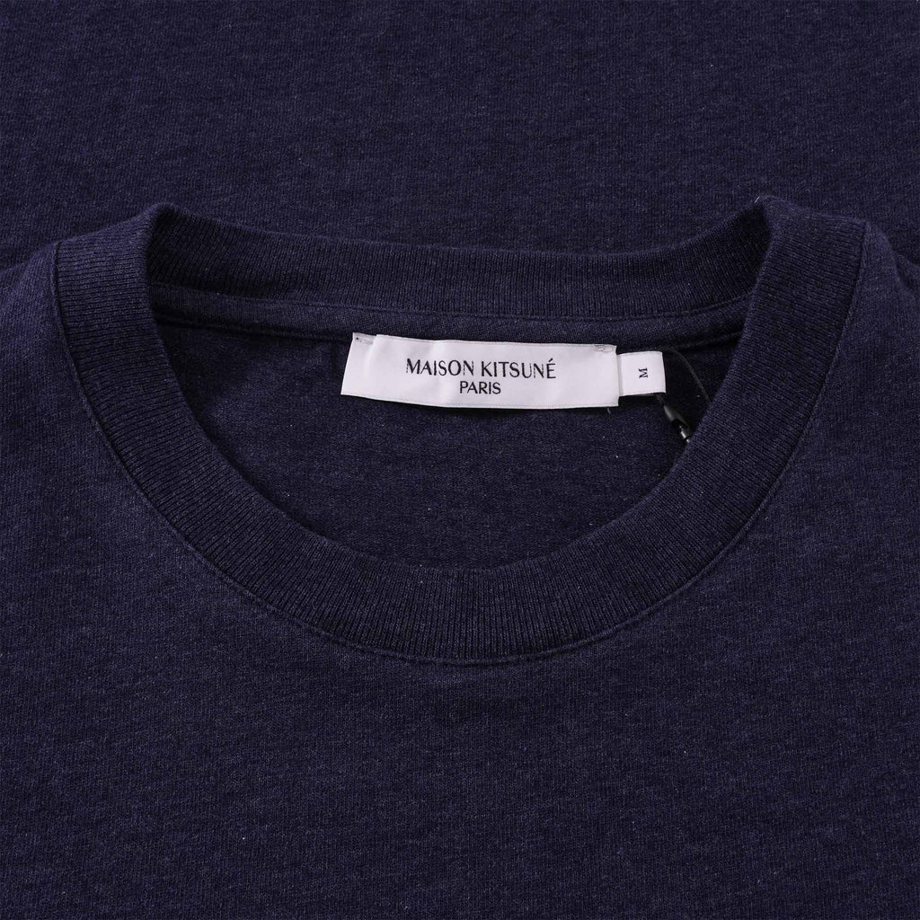 Maison Kitsune Mini Handwriting Classic T-Shirt - Navy Melange