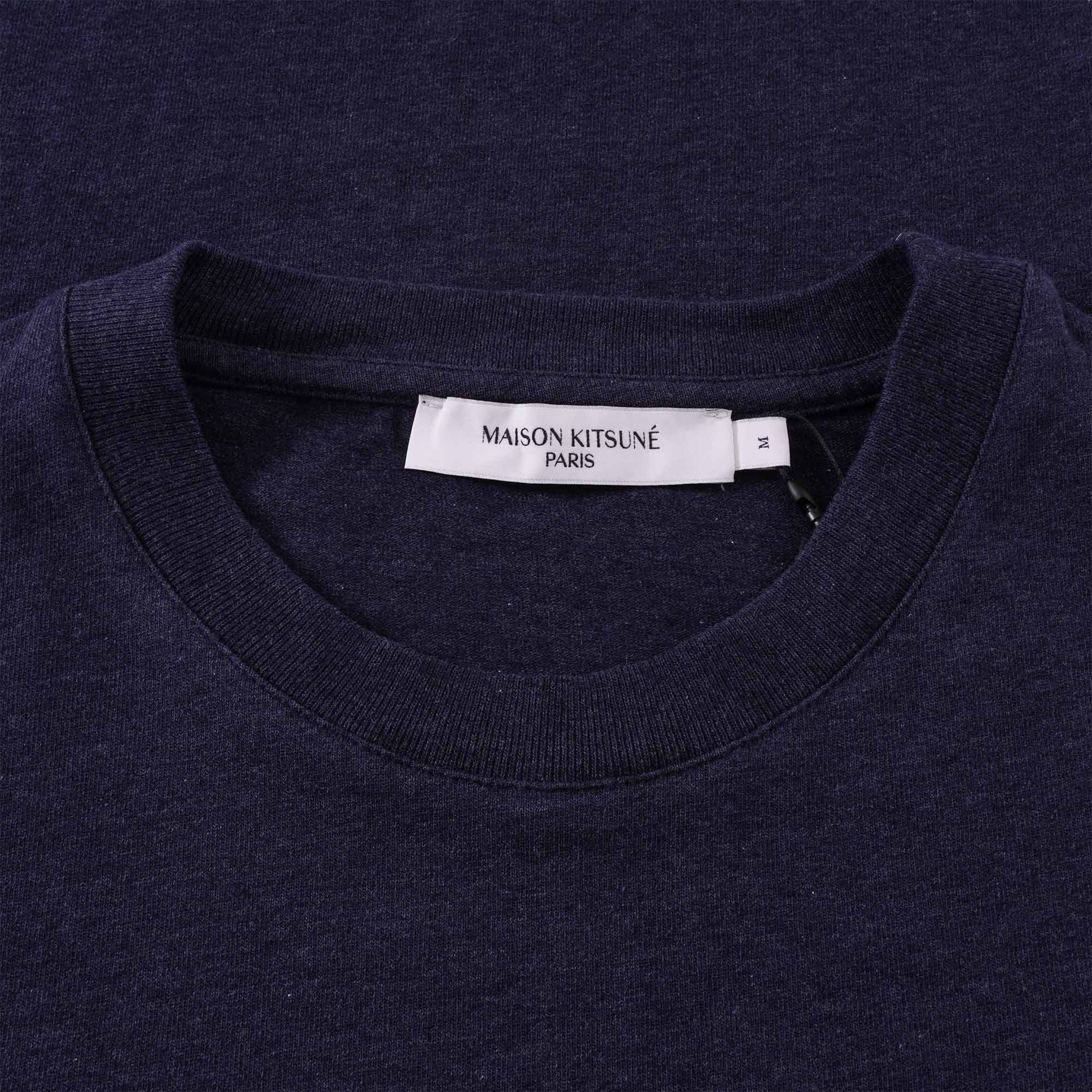 Maison Kitsune Mini Handwriting Classic T-Shirt - Navy Melange